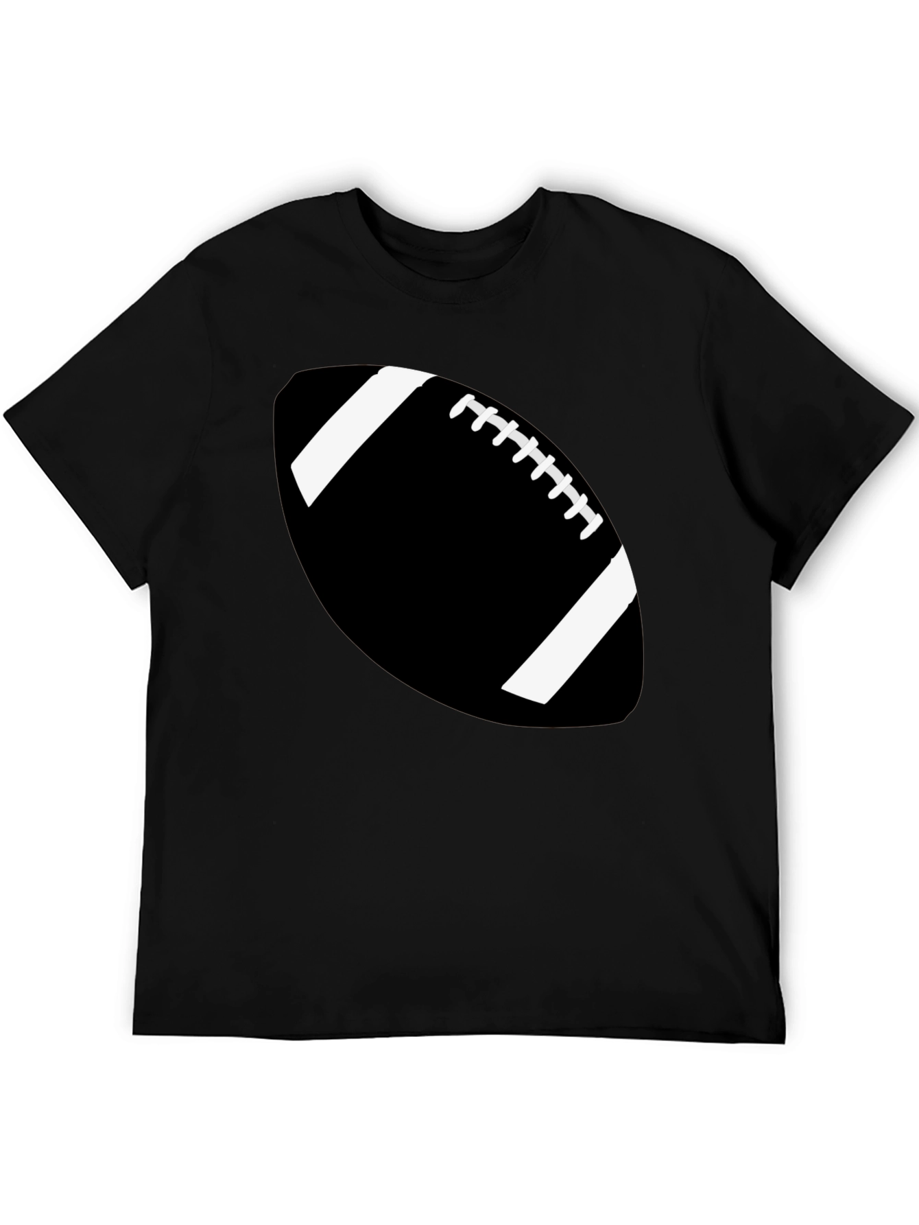 Football Graphic Tee - Black Cotton Casual Shirt
