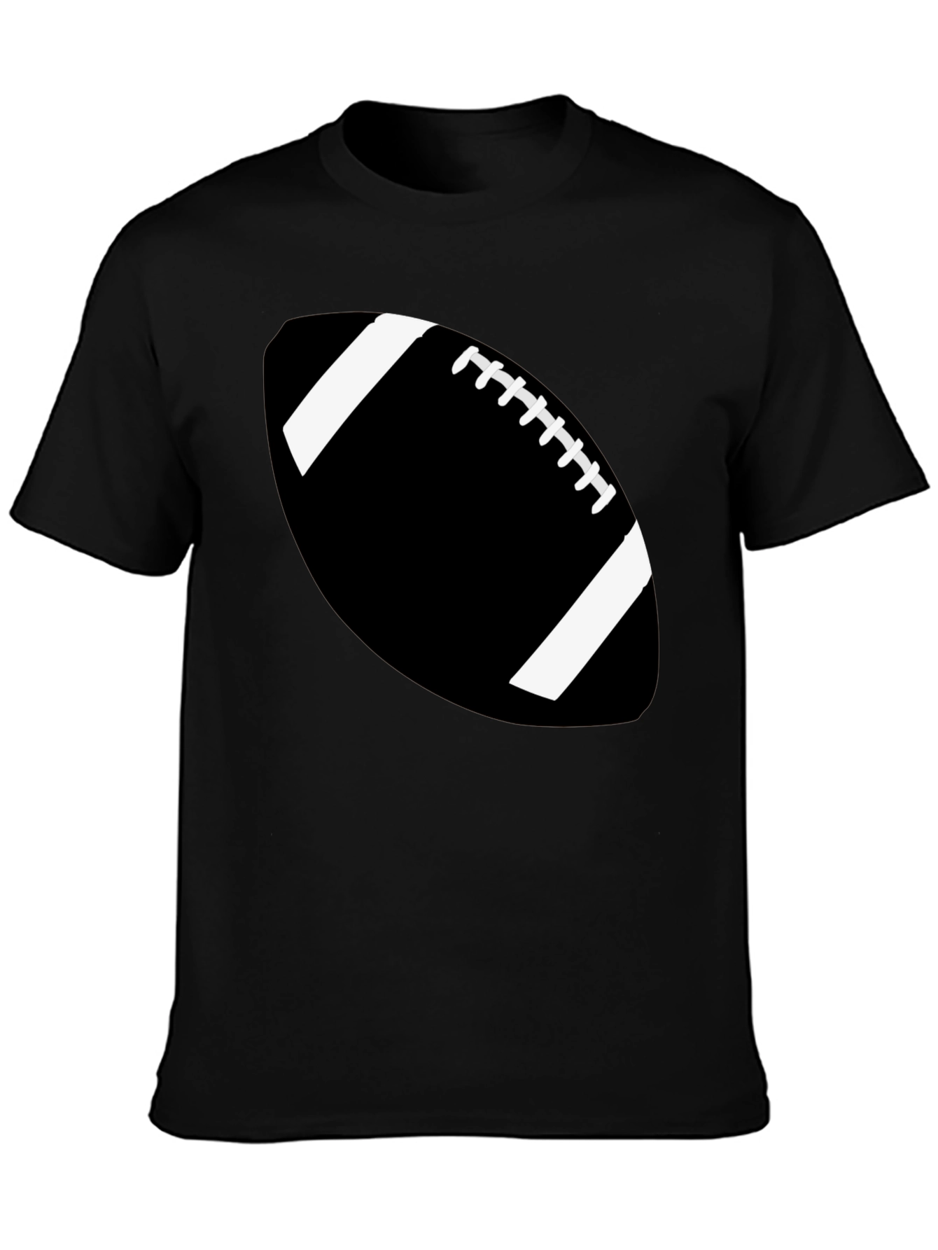 Football Graphic Tee - Black Cotton Casual Shirt