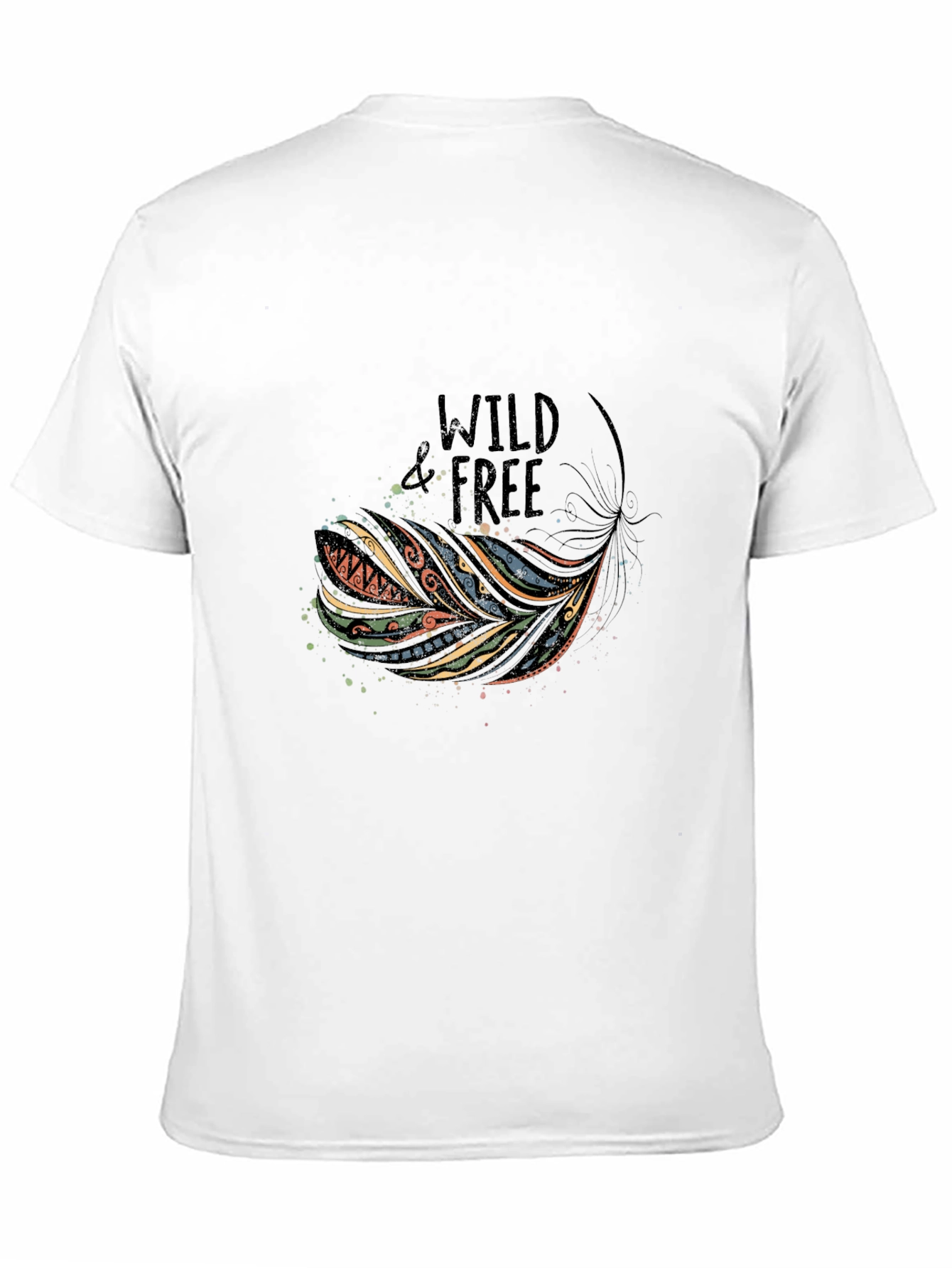 Wild and Free Feather Graphic Tee - Black