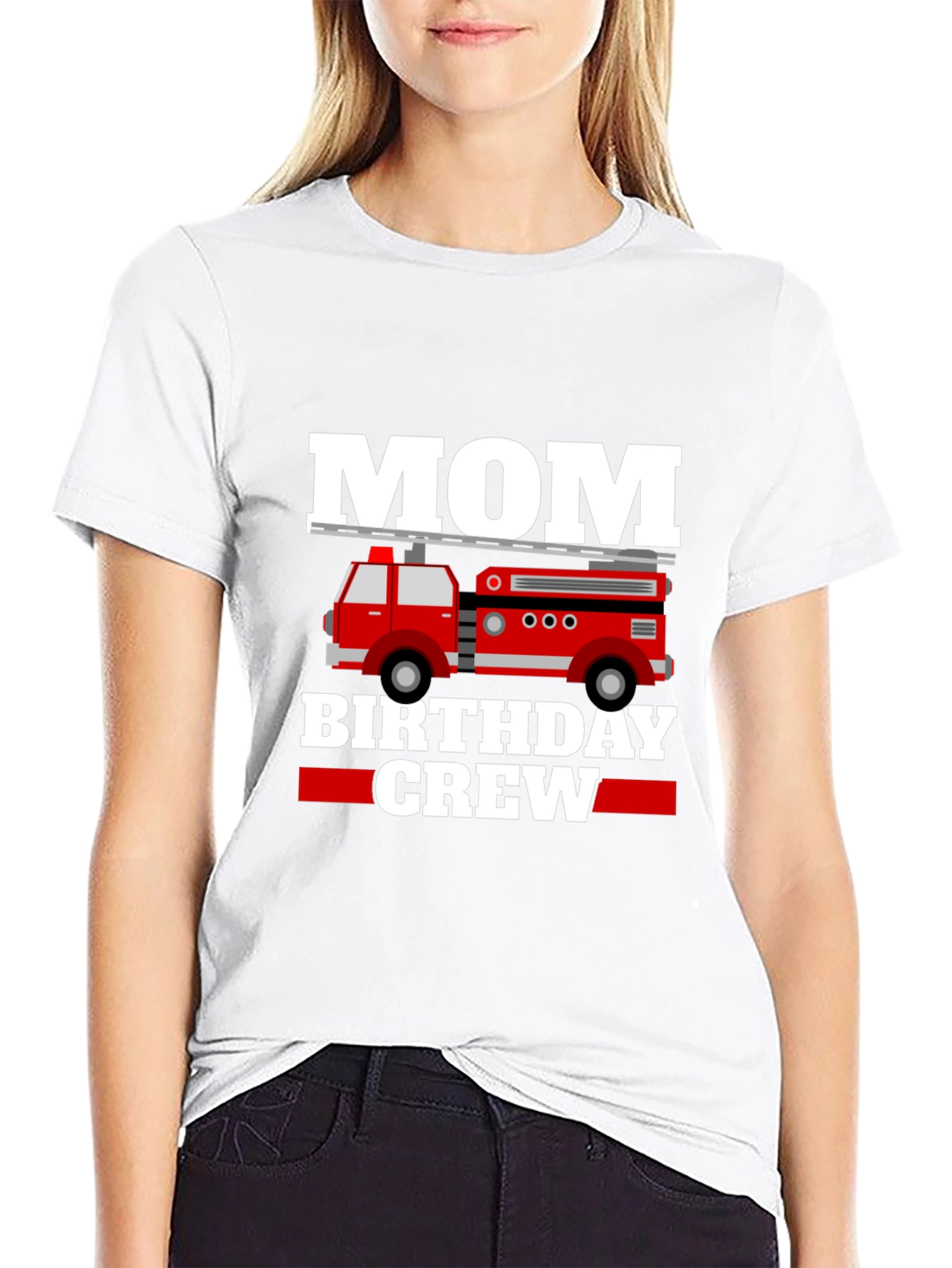 Mom Birthday Crew Firetruck T-Shirt