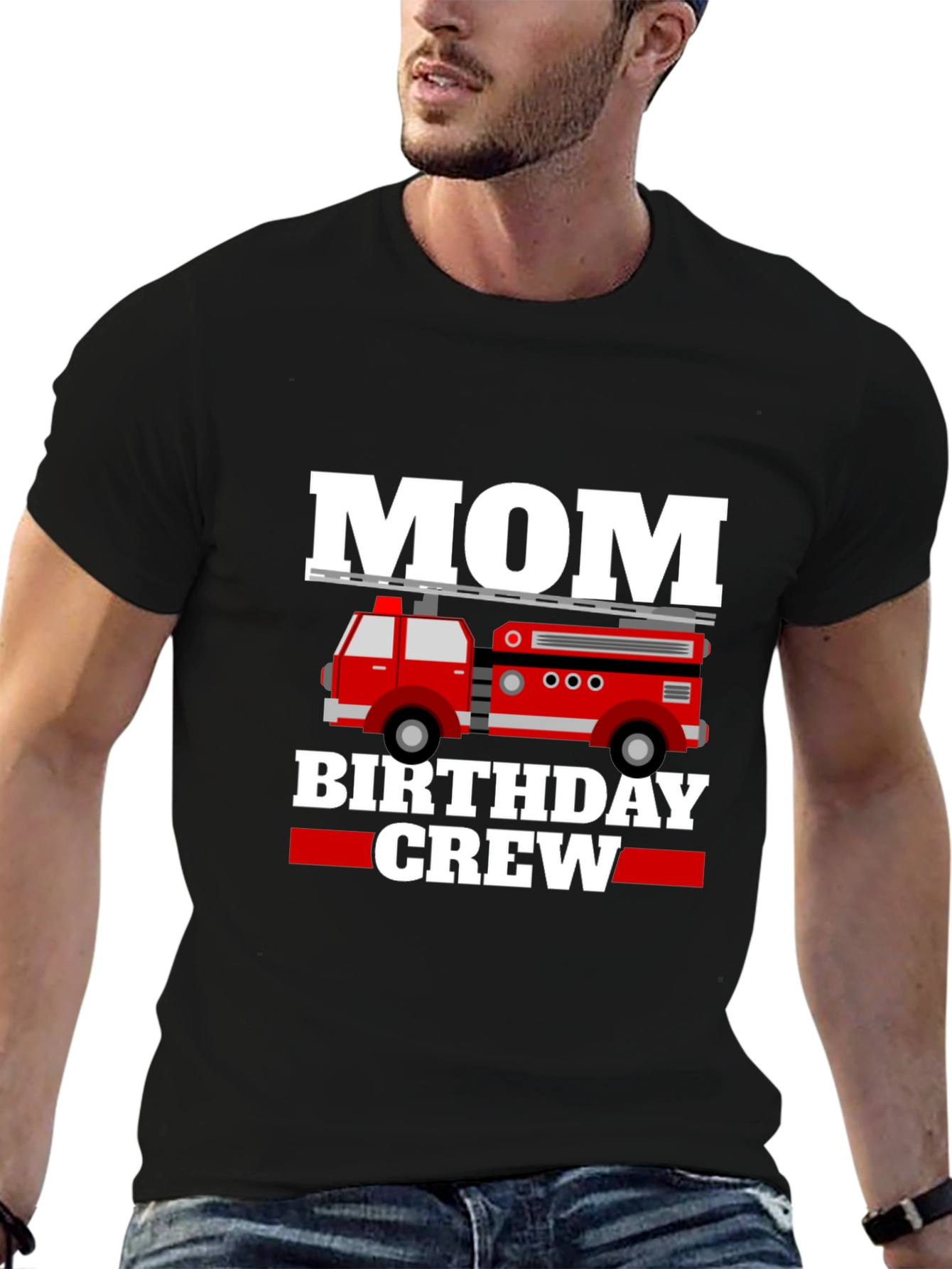 Mom Birthday Crew Firetruck T-Shirt