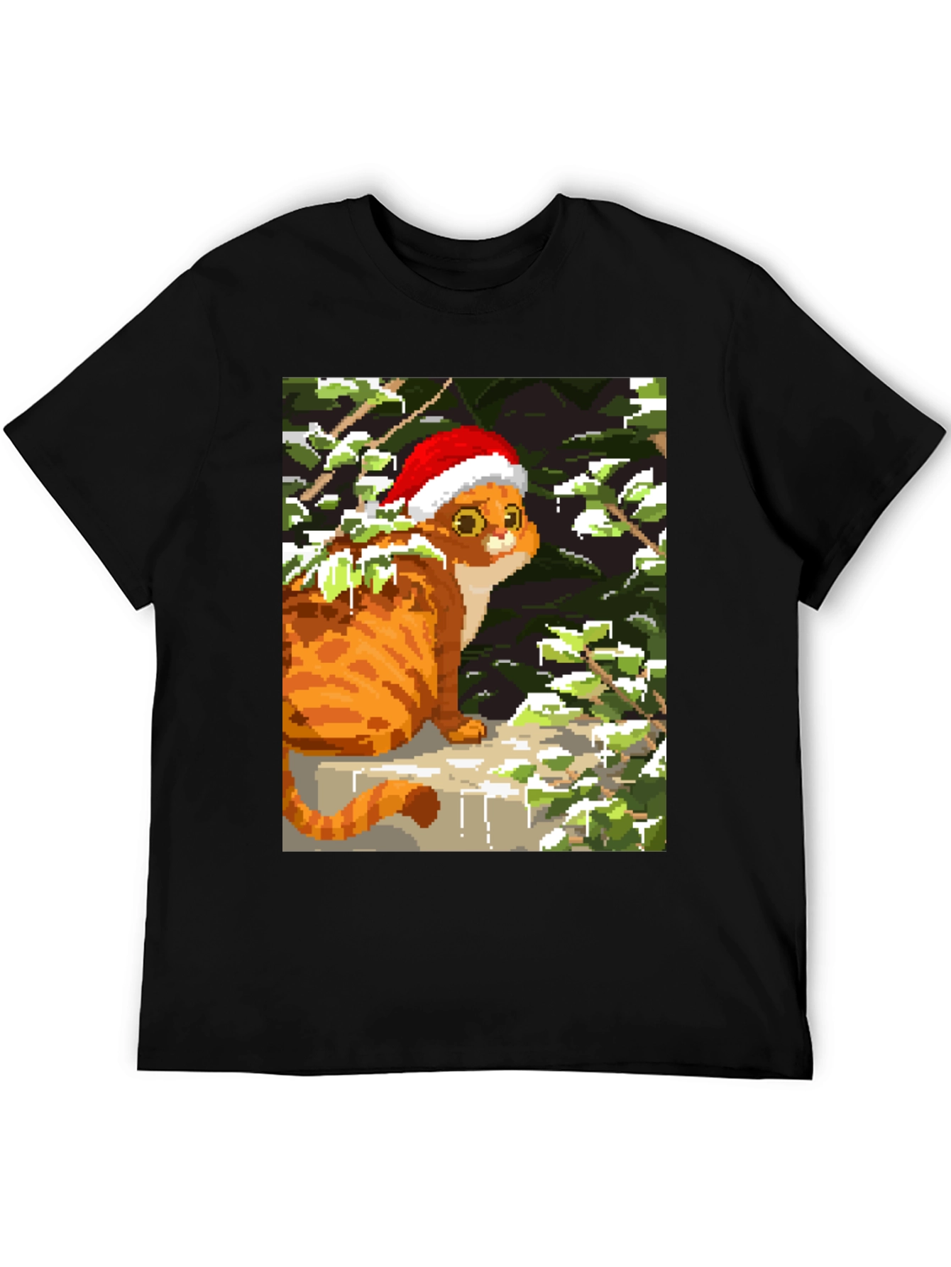 Pixel Cat Christmas Tee