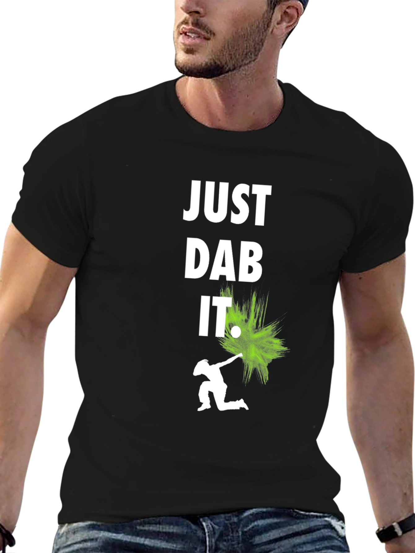 Just Dab It Graphic Tee - Black Cotton T-Shirt