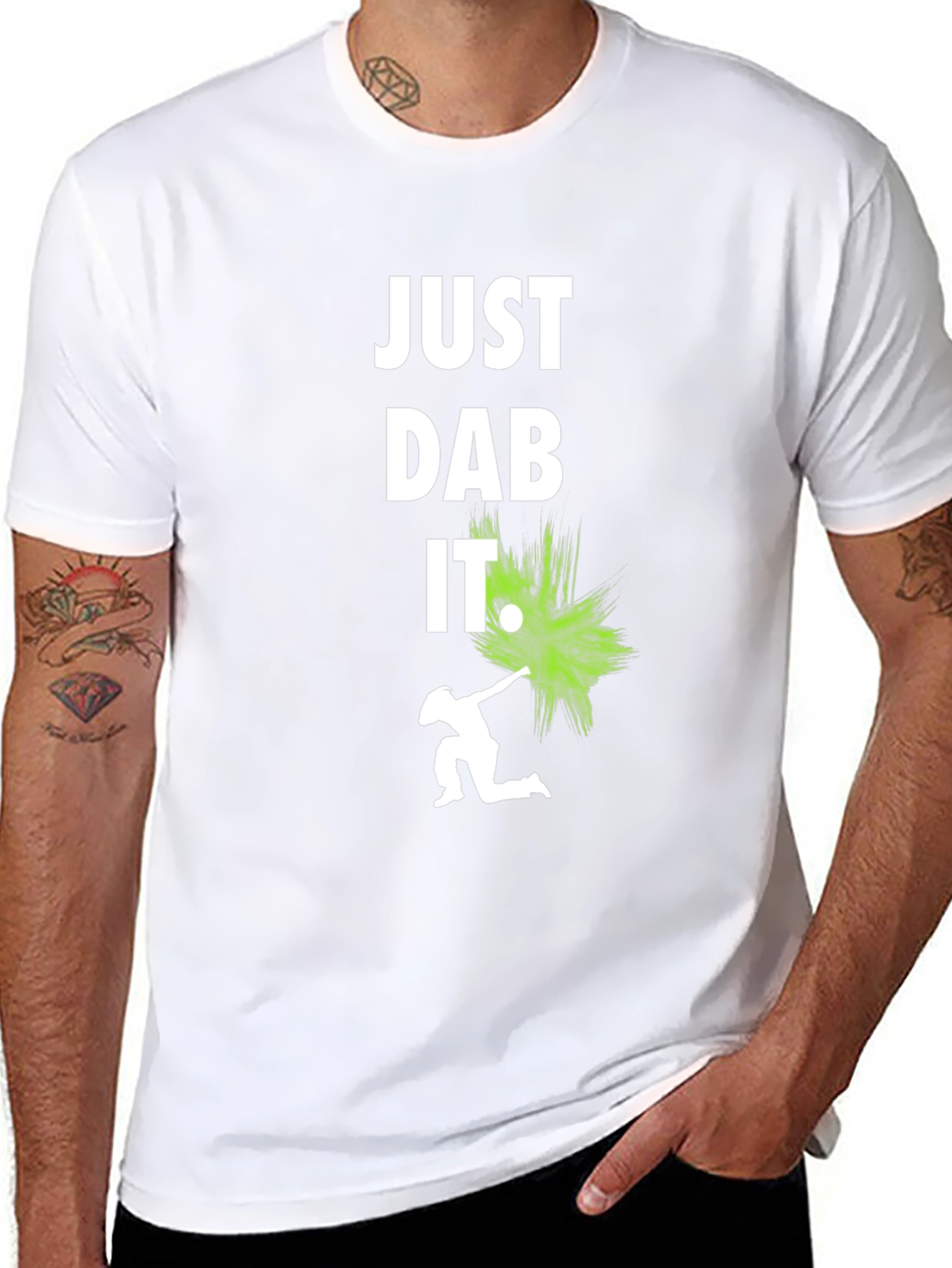 Just Dab It Graphic Tee - Black Cotton T-Shirt