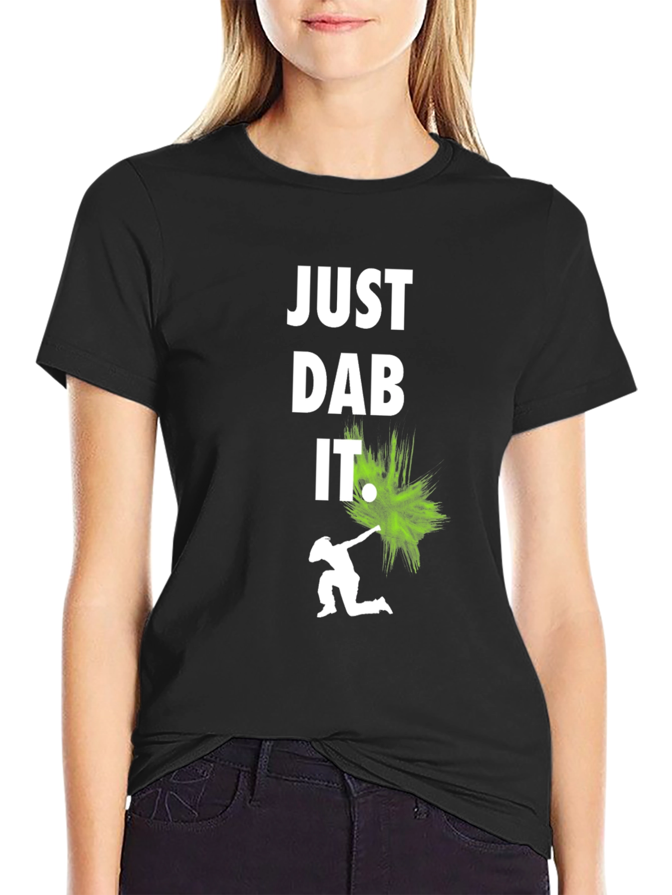 Just Dab It Graphic Tee - Black Cotton T-Shirt