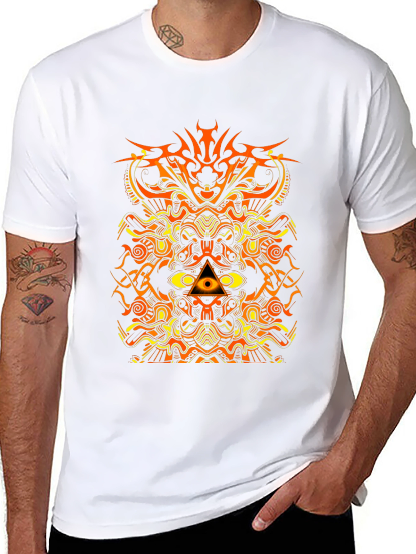 Abstract Geometric Graphic Print Mens T-Shirt