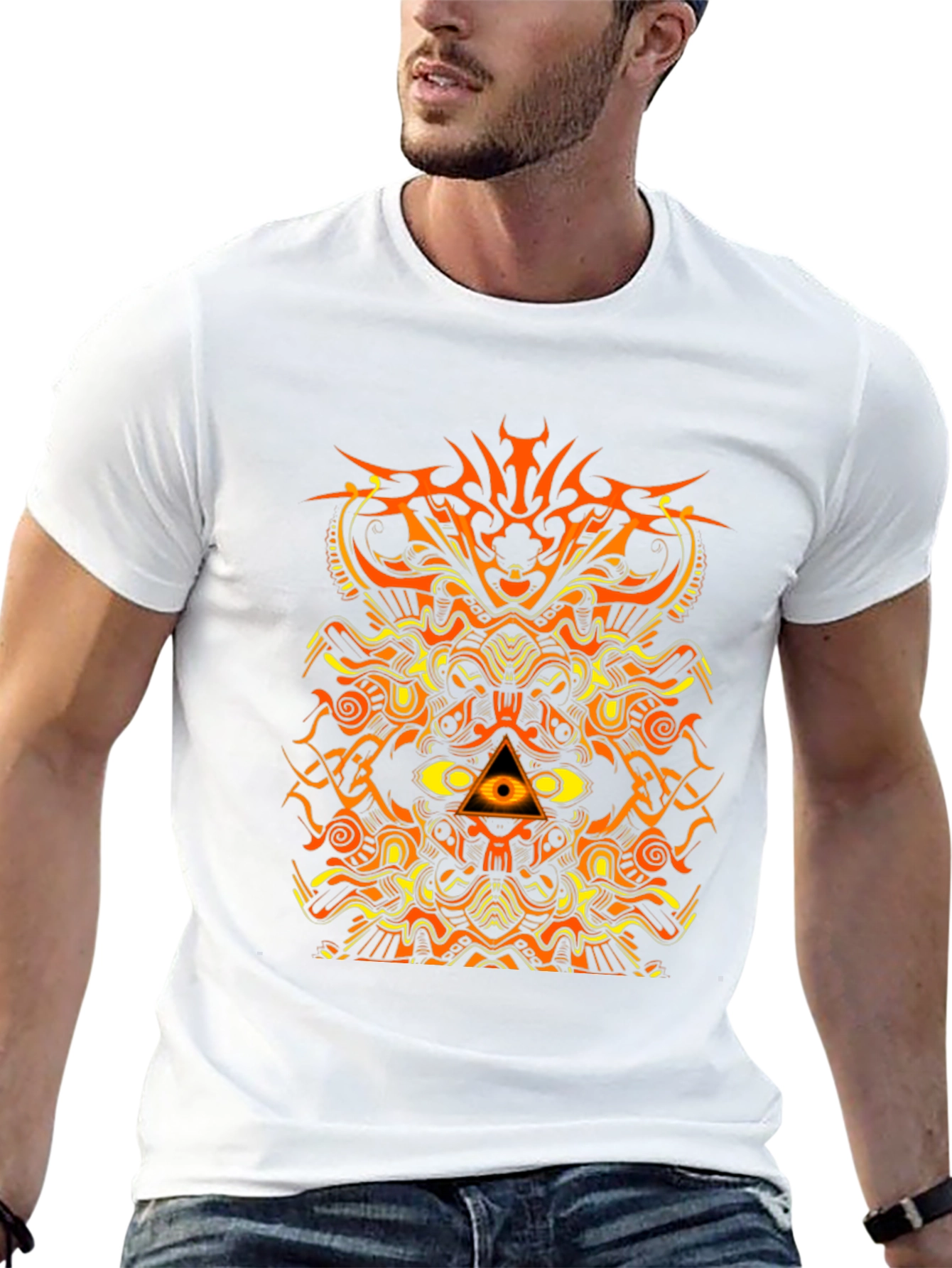 Abstract Geometric Graphic Print Mens T-Shirt