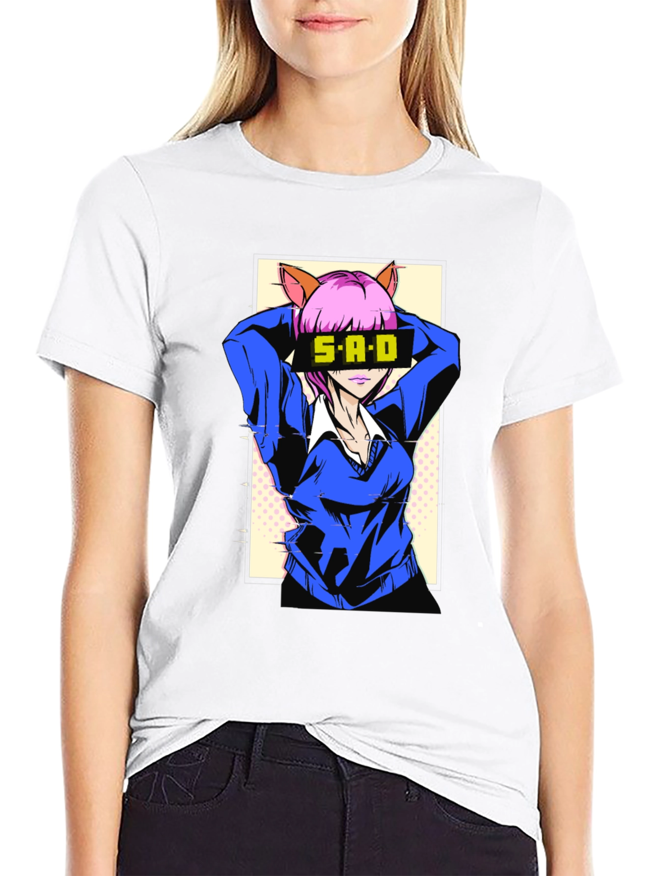 Anime Girl Graphic T-Shirt - SAD Design