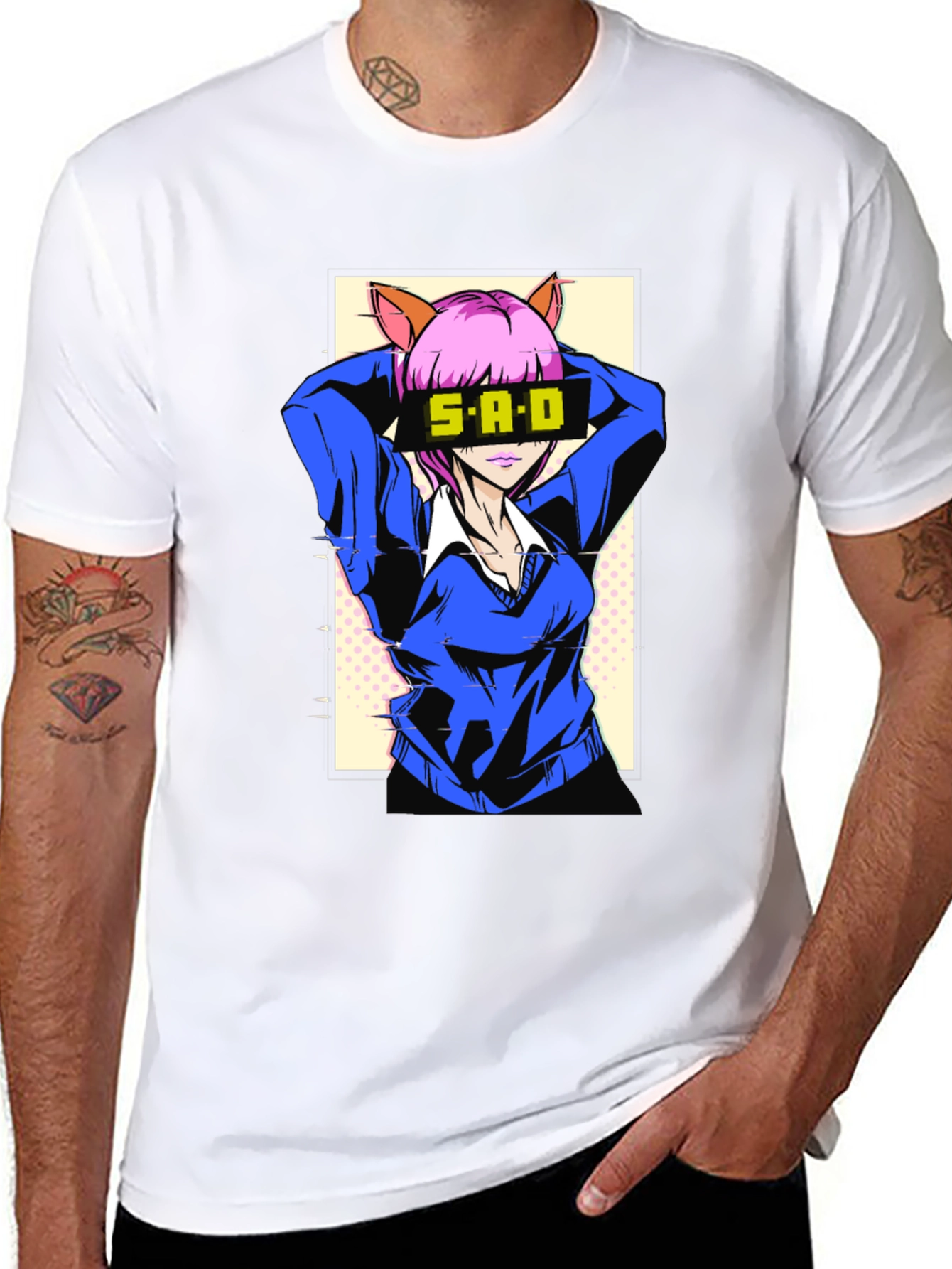 Anime Girl Graphic T-Shirt - SAD Design