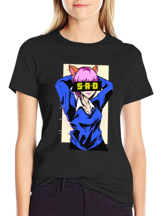 Anime Girl Graphic T-Shirt - SAD Design