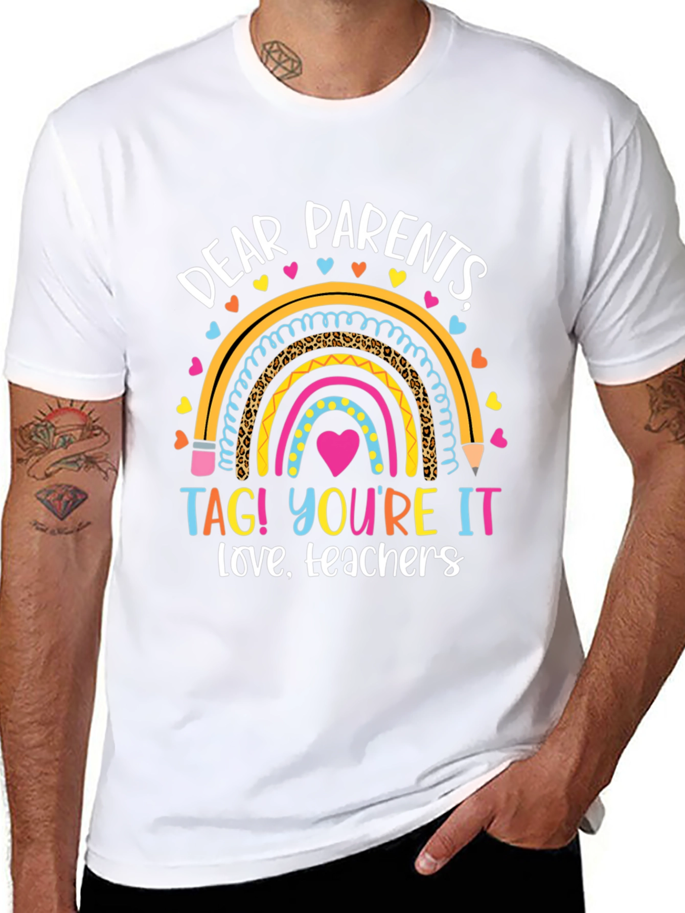 Dear Parents Teachers Love Graphic T-Shirt