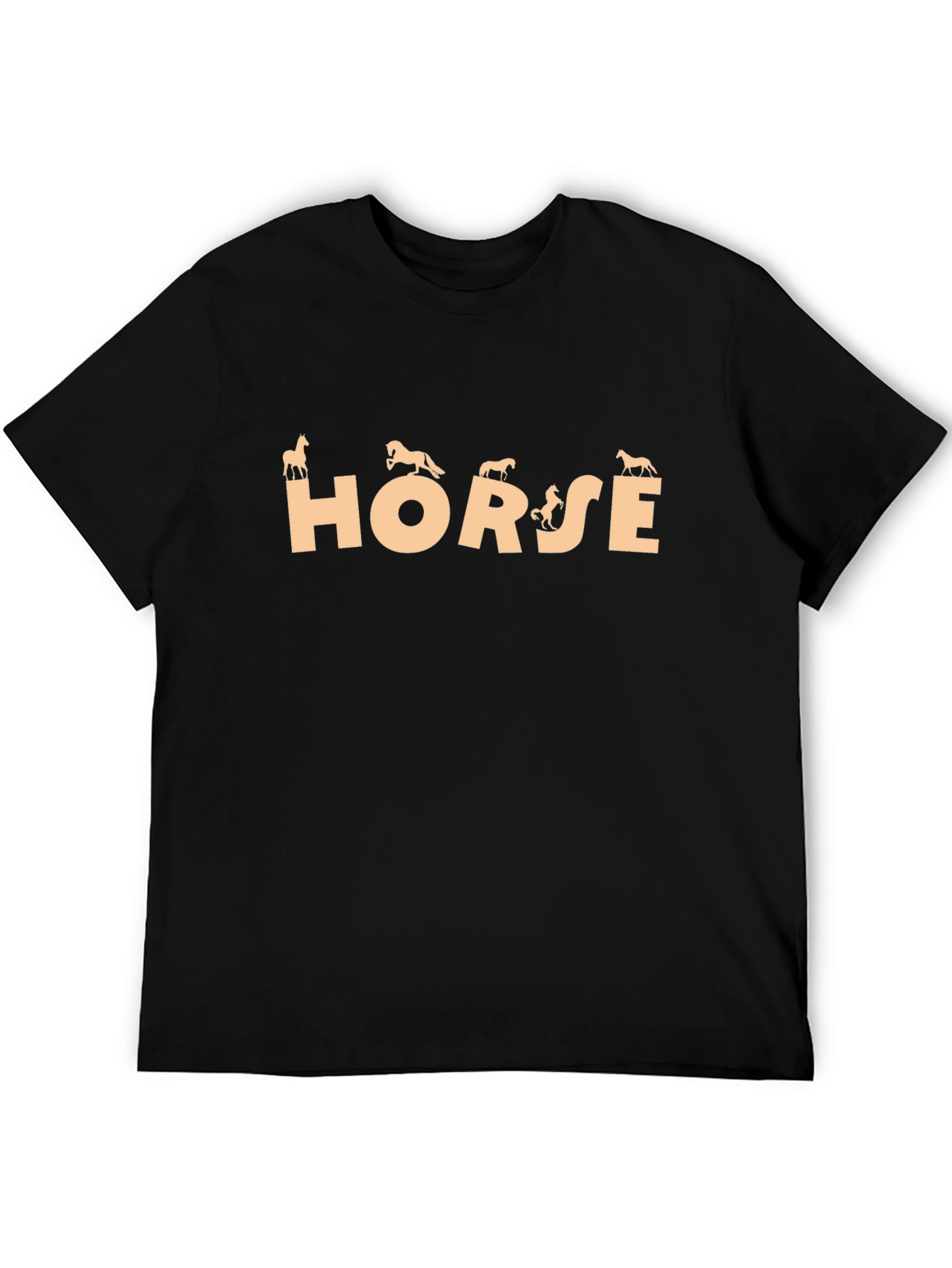 Horse Graphic Print Black Tee