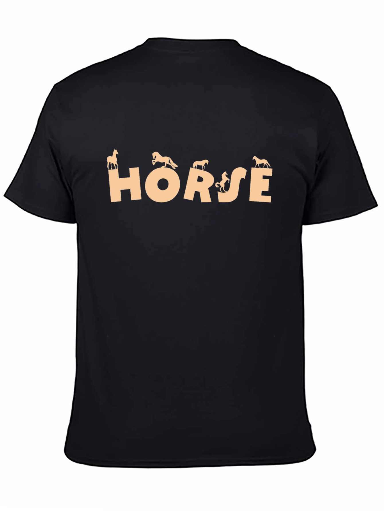 Horse Graphic Print Black Tee