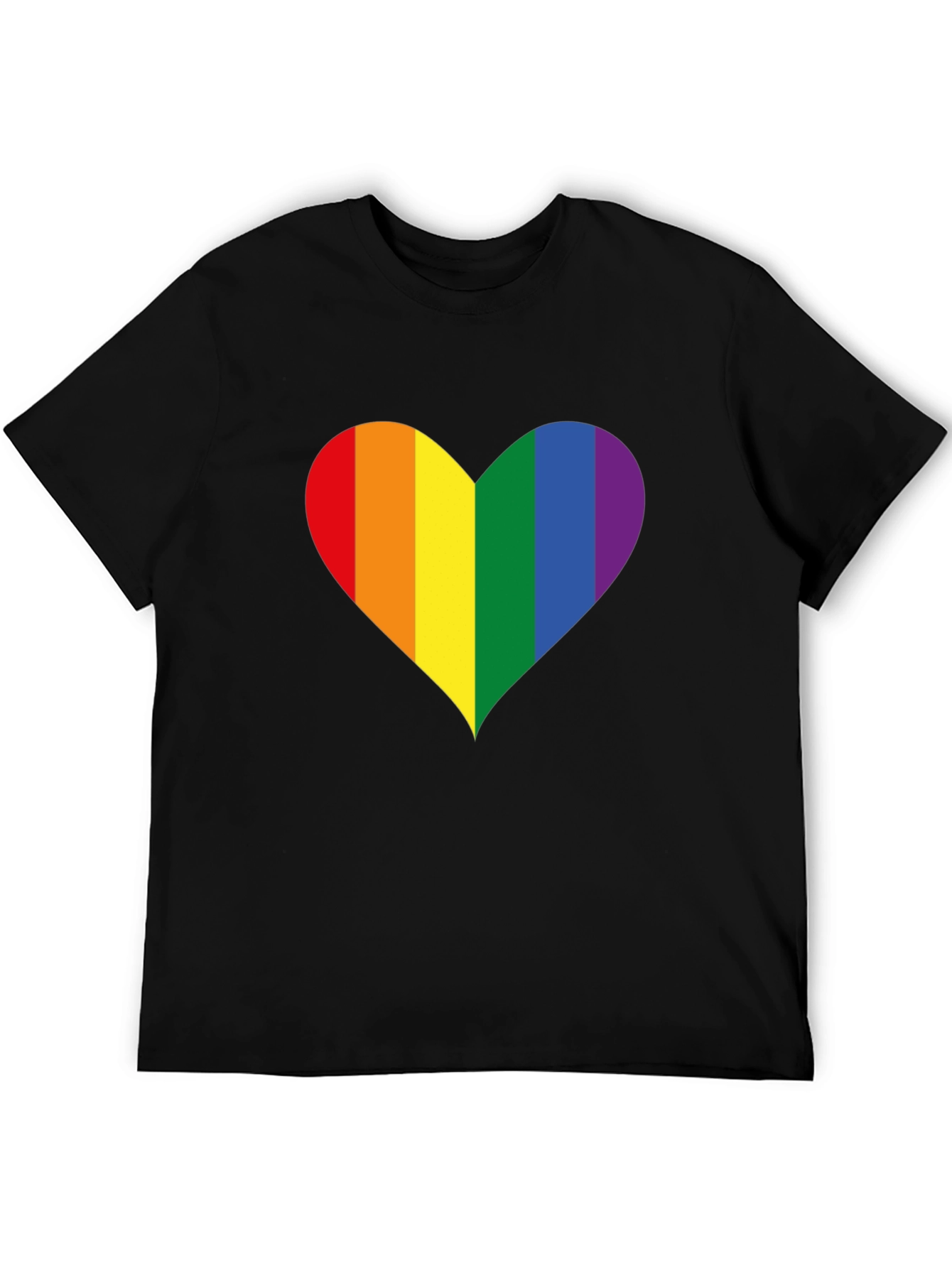 Pride Heart Graphic Tee - Black Cotton Blend