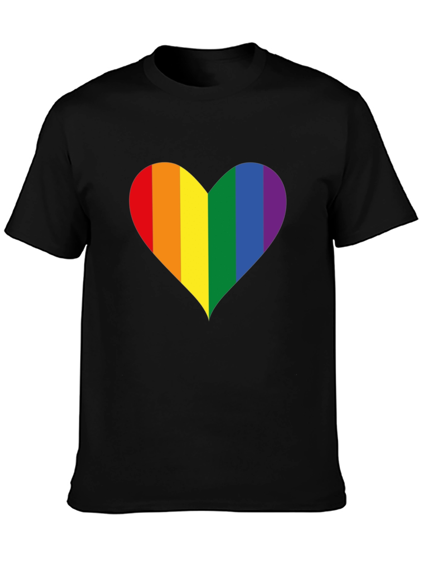 Pride Heart Graphic Tee - Black Cotton Blend