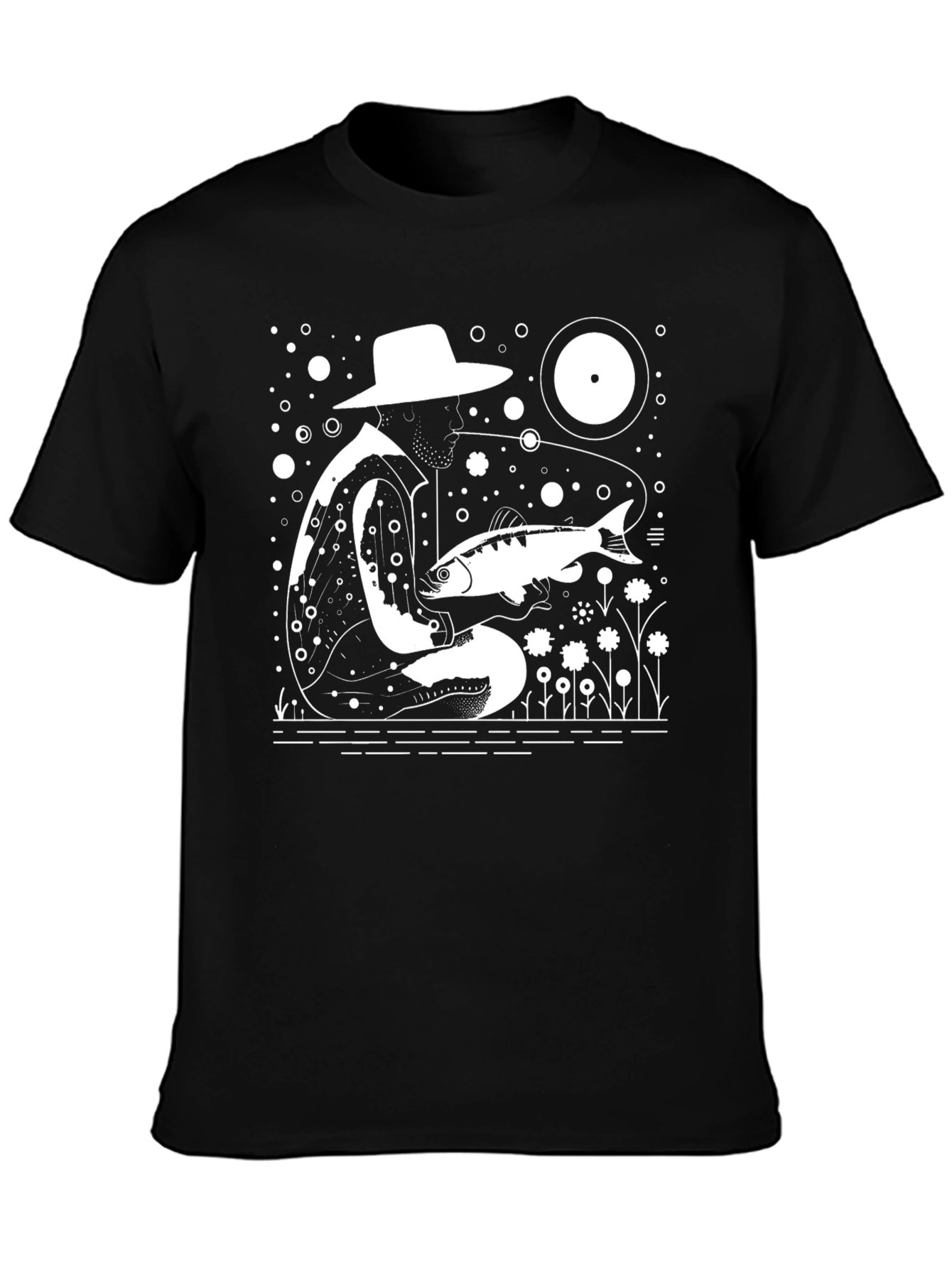 Fisherman Graphic Tee - Black