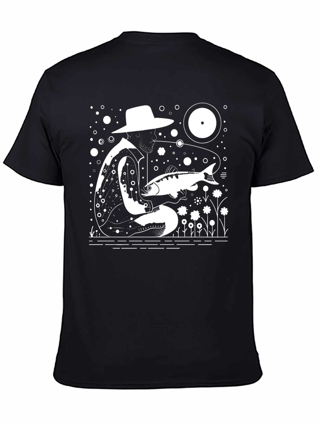 Fisherman Graphic Tee - Black