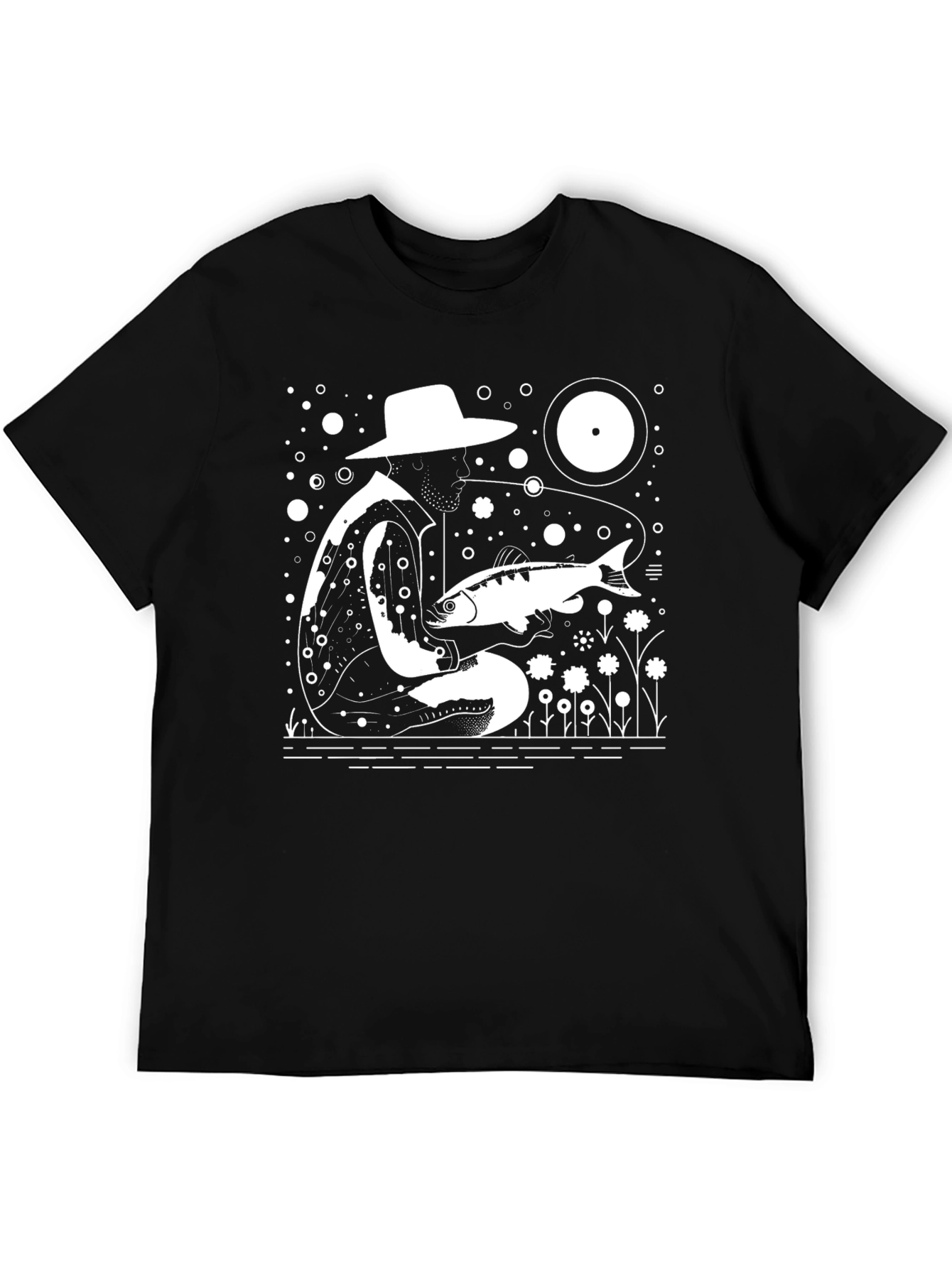 Fisherman Graphic Tee - Black
