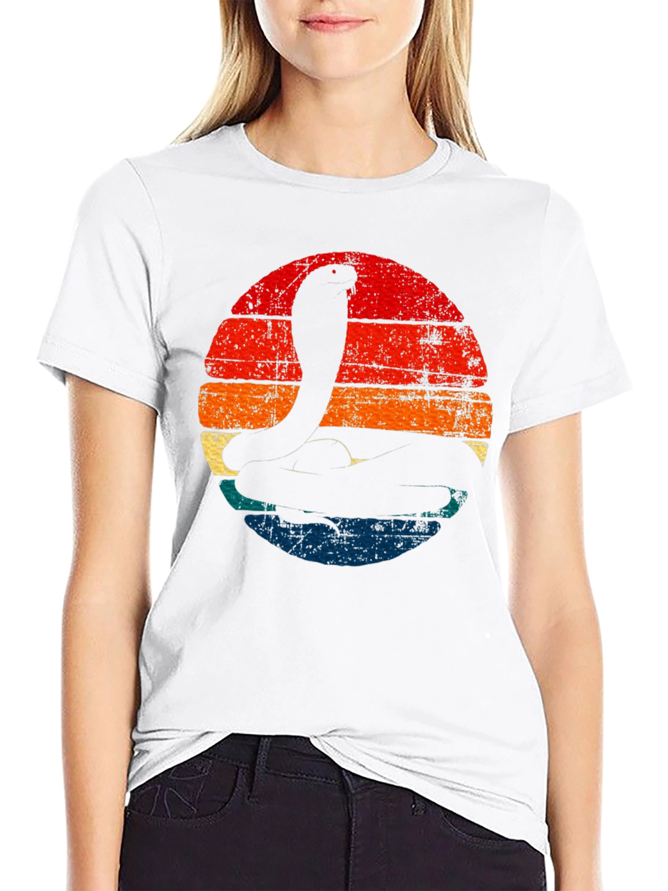 Retro Cobra Sunset Graphic Tee - Black