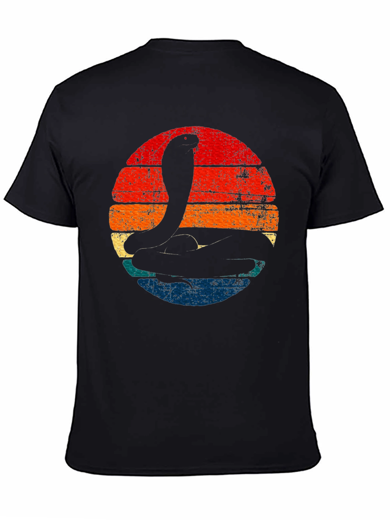 Retro Cobra Sunset Graphic Tee - Black