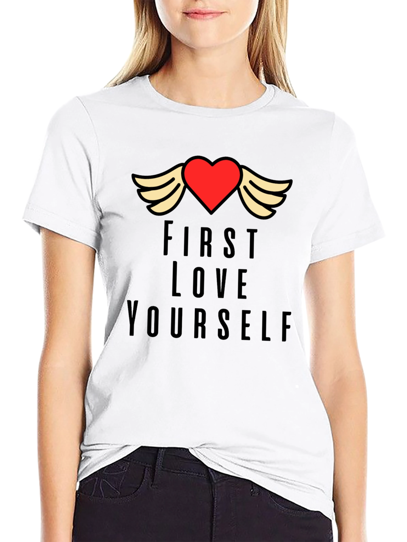 First Love Yourself Graphic Tee - Black
