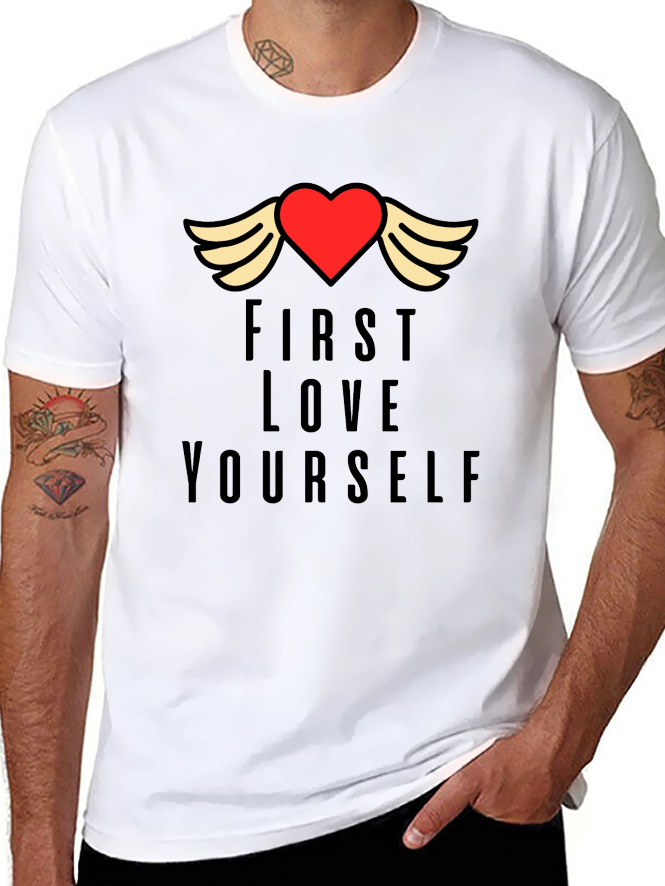 First Love Yourself Graphic Tee - Black