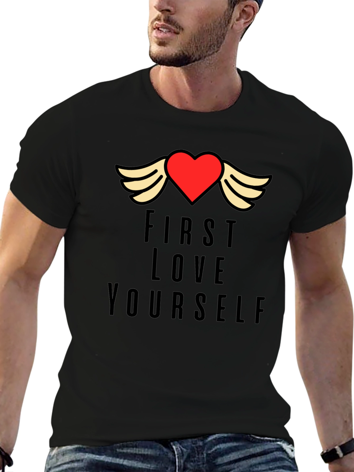 First Love Yourself Graphic Tee - Black