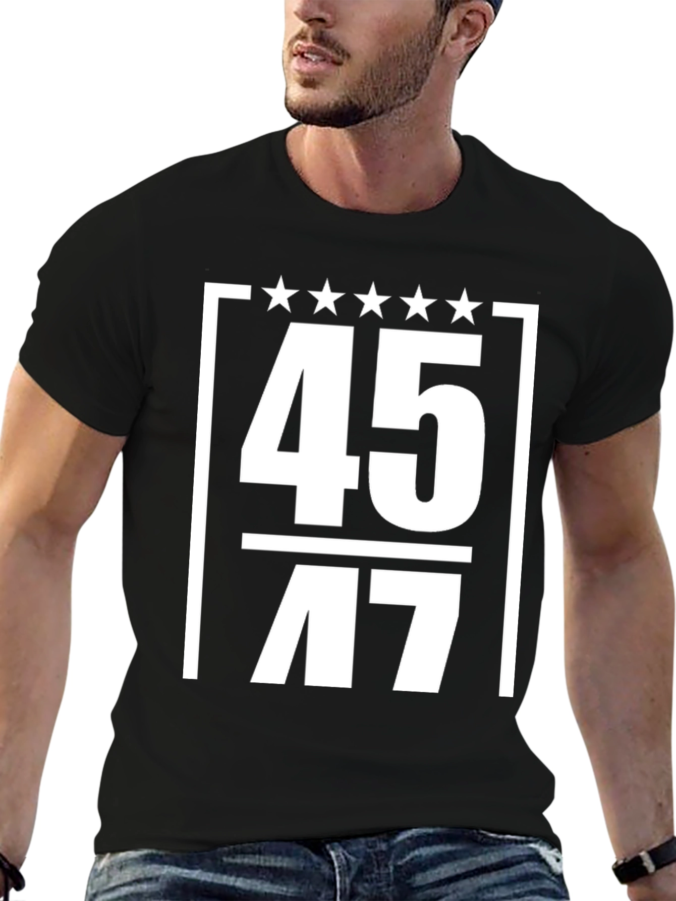 45/47 Stars T-Shirt - Bold Graphic Tee