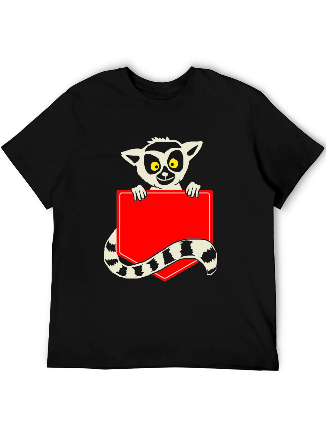 Lemur Graphic Print Black T-Shirt
