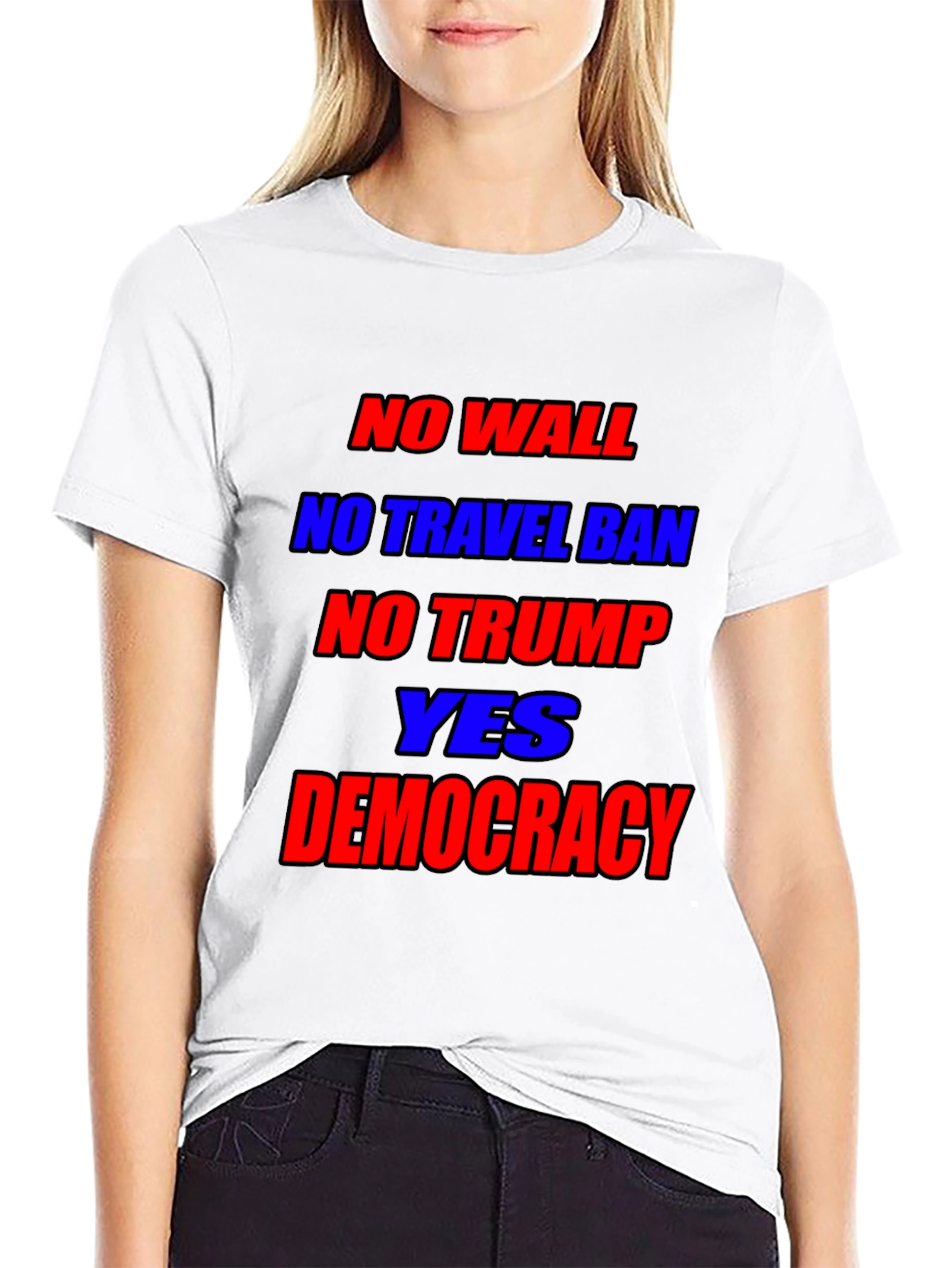 Political Statement T-Shirt: No Wall No Ban