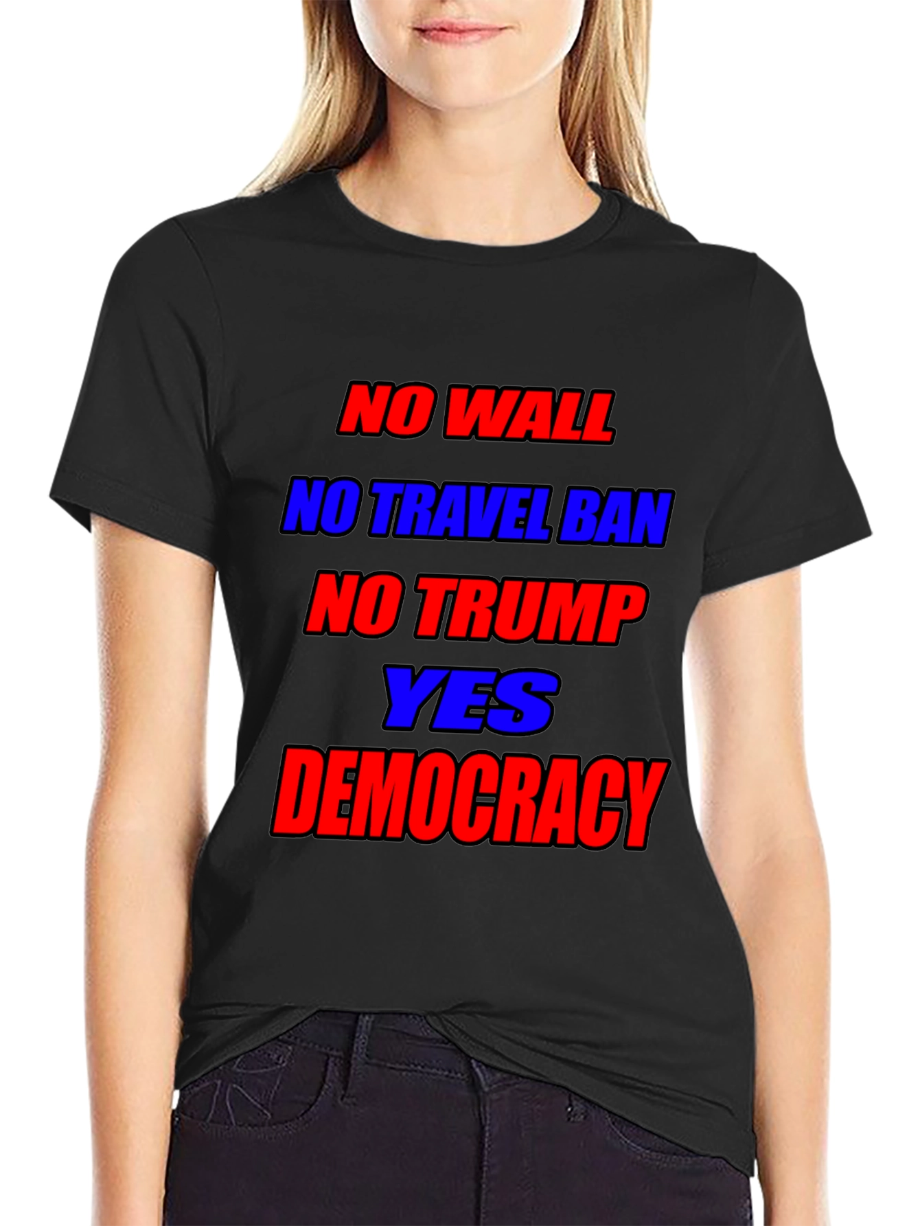 Political Statement T-Shirt: No Wall No Ban