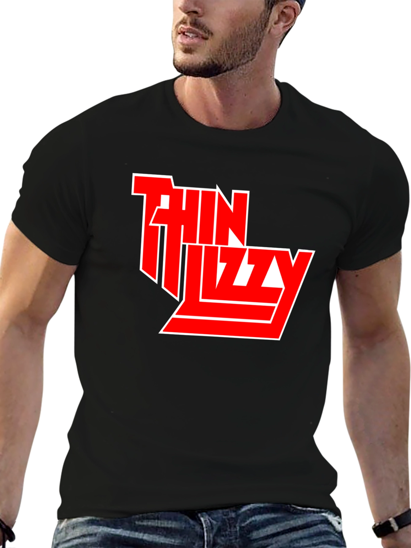 Thin Lizzy Black T-Shirt Rock Band Logo