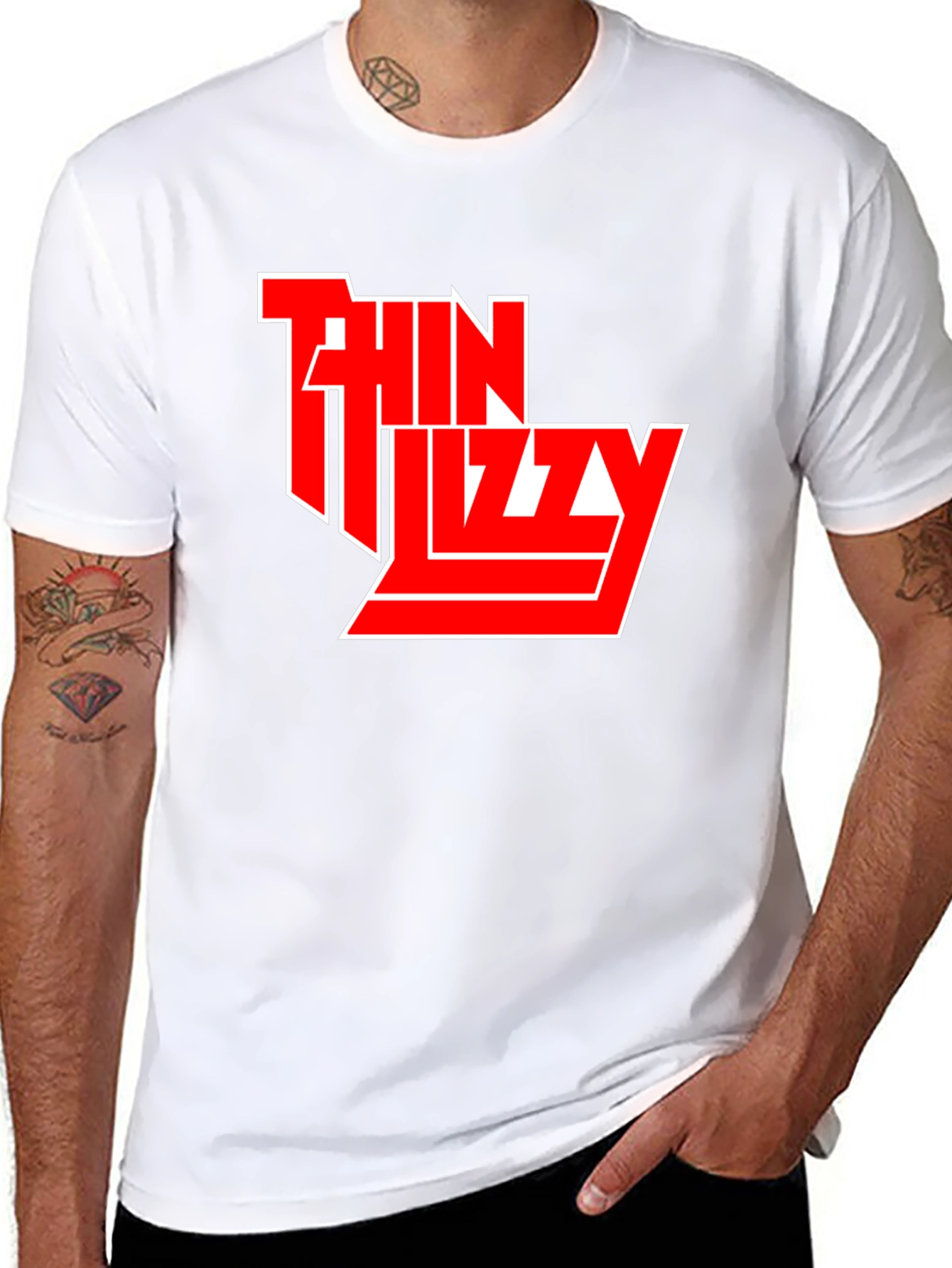 Thin Lizzy Black T-Shirt Rock Band Logo
