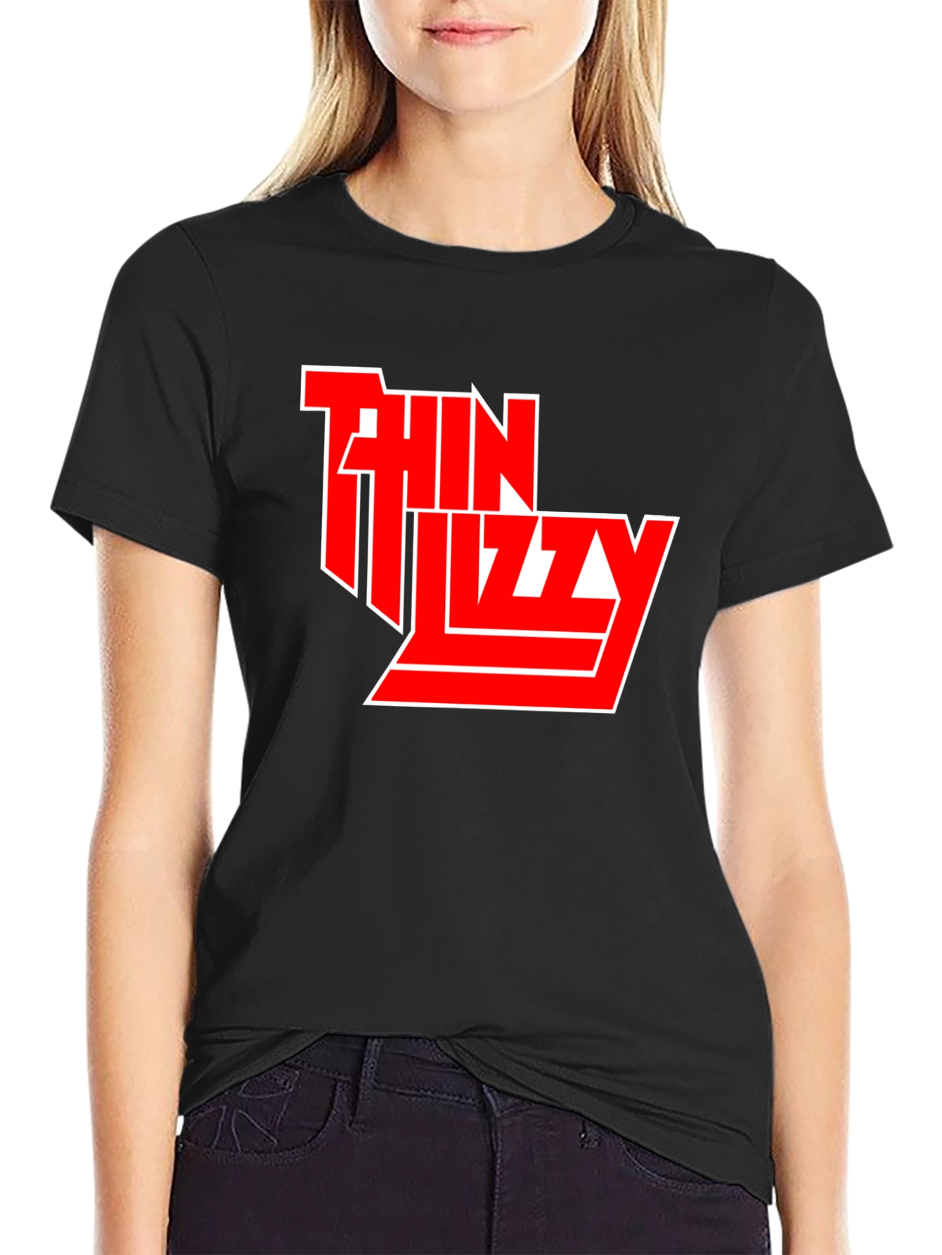 Thin Lizzy Black T-Shirt Rock Band Logo