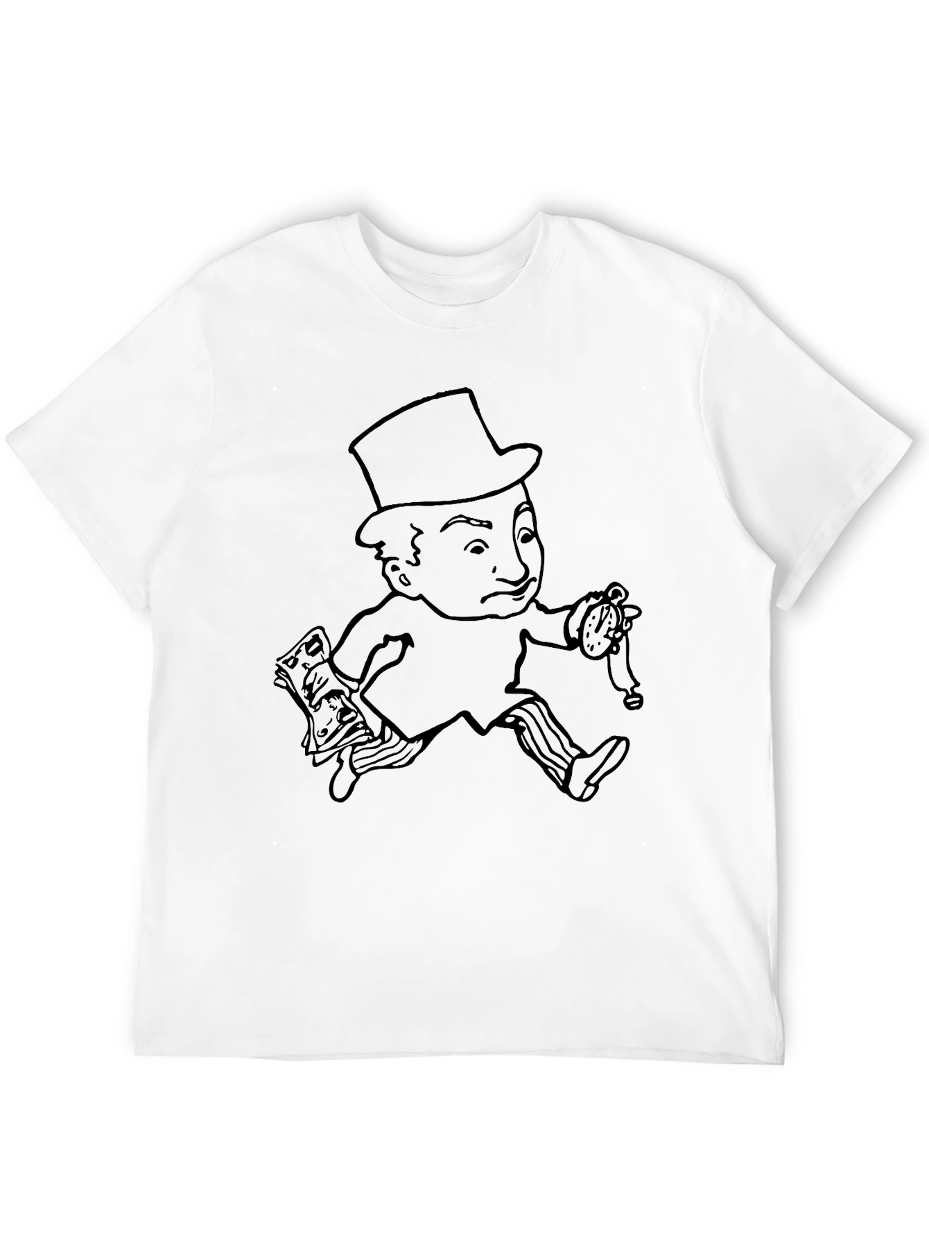 Monopoly Man Graphic Tee - Black Cotton T-Shirt