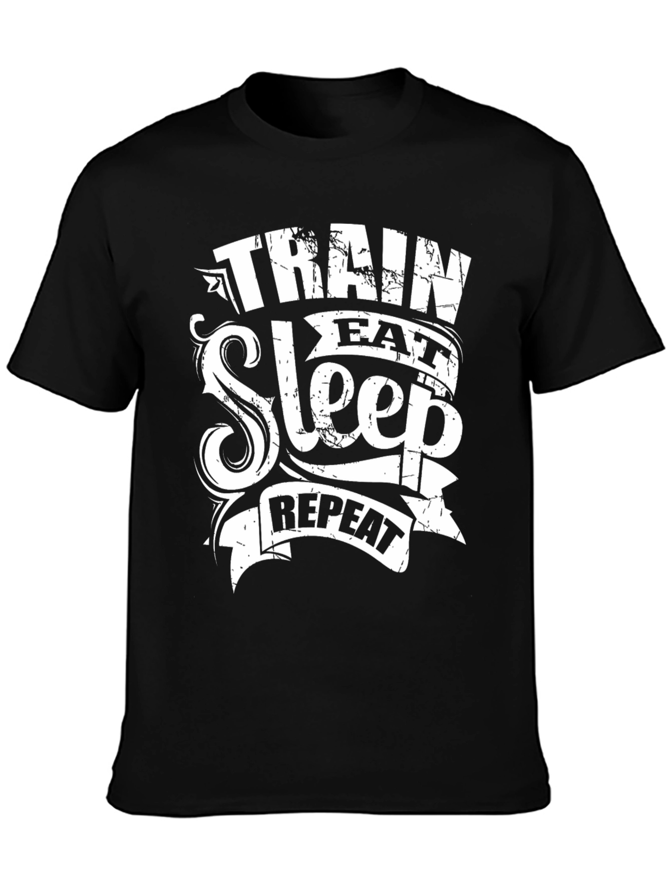 Train Eat Sleep Repeat Graphic Tee - Fitness Motivation