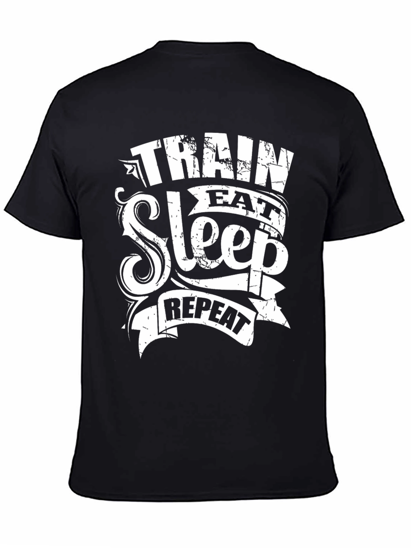 Train Eat Sleep Repeat Graphic Tee - Fitness Motivation