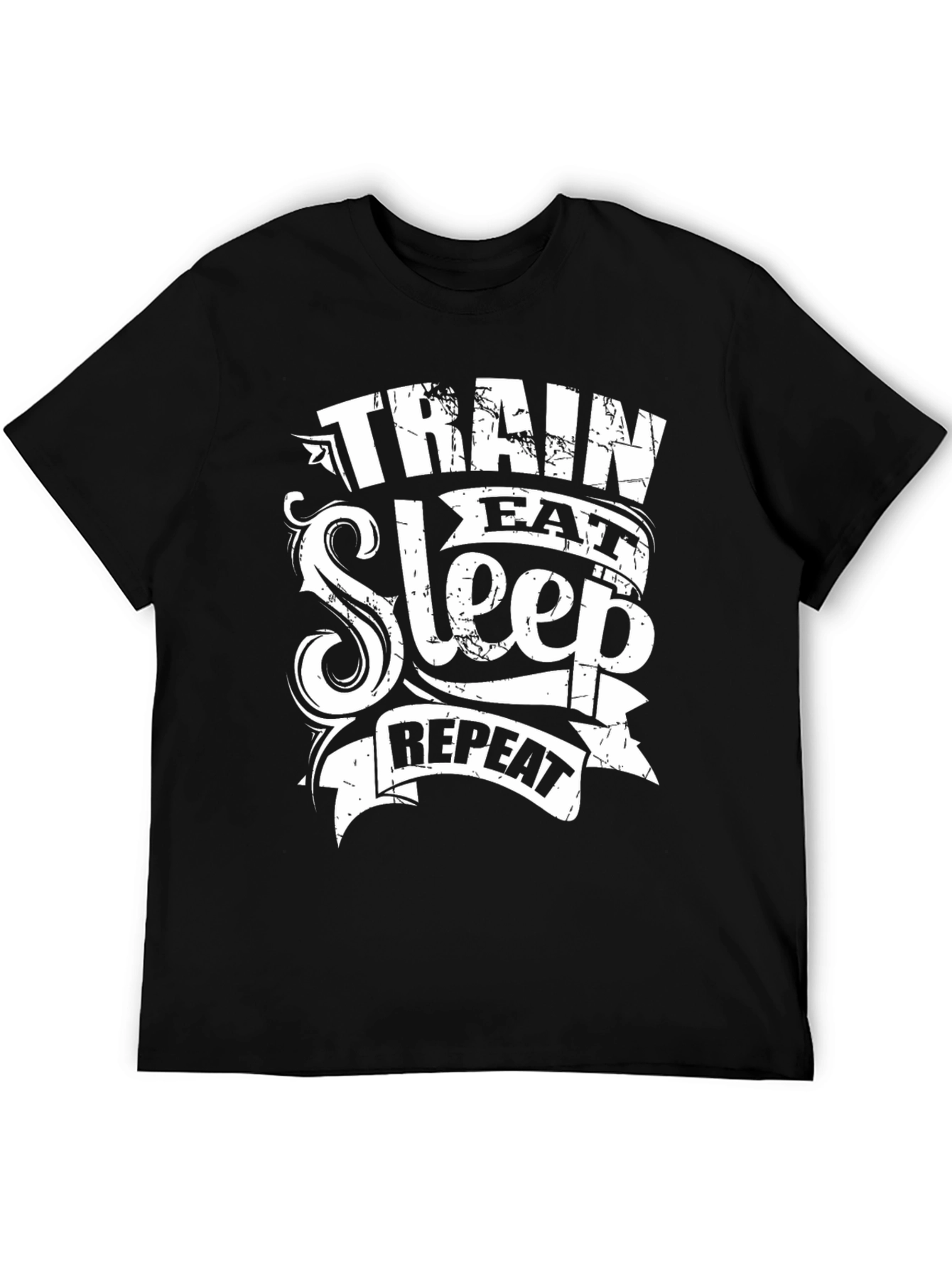 Train Eat Sleep Repeat Graphic Tee - Fitness Motivation