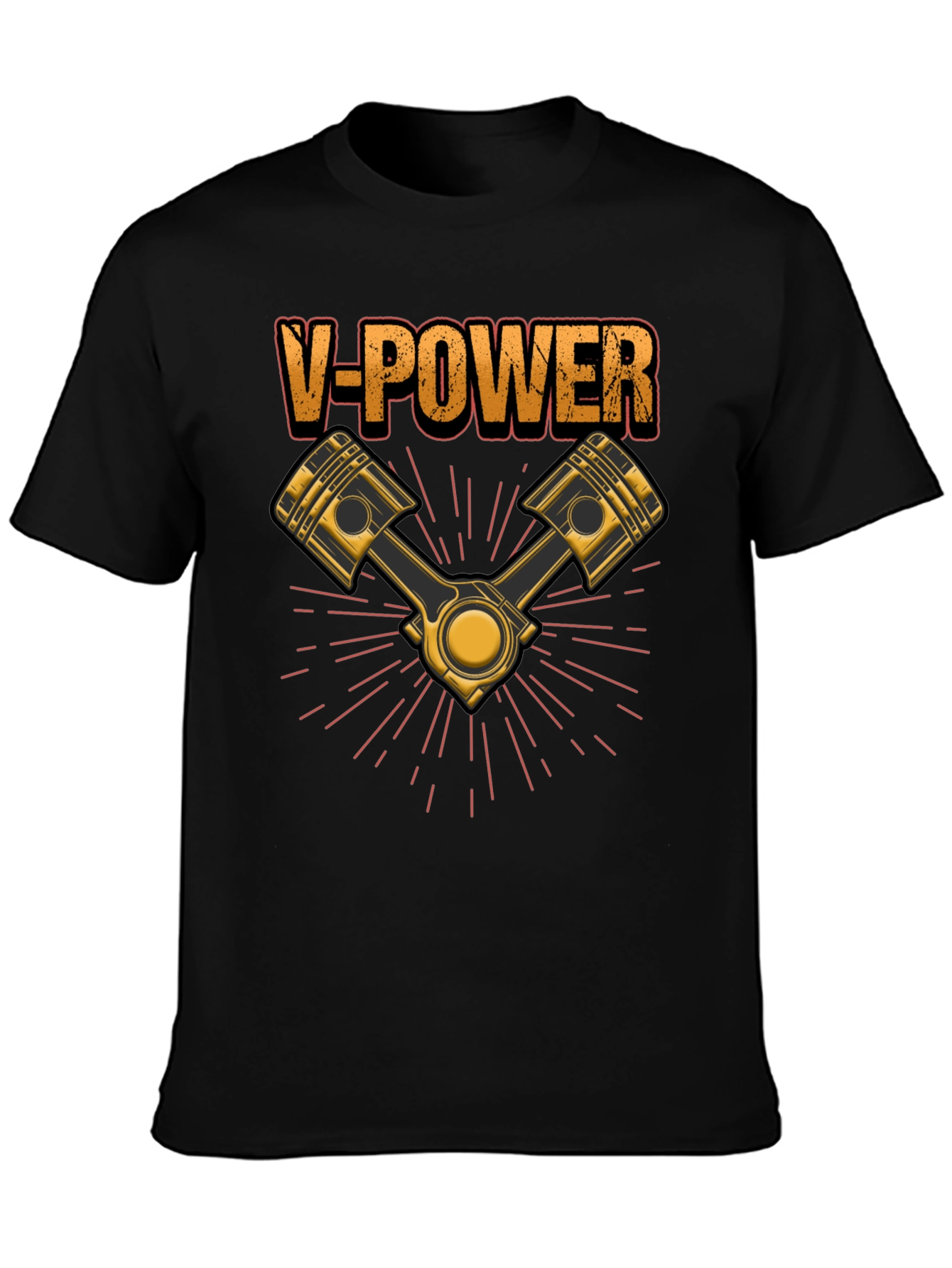 V-Power Engine T-Shirt - Black Automotive Enthusiast