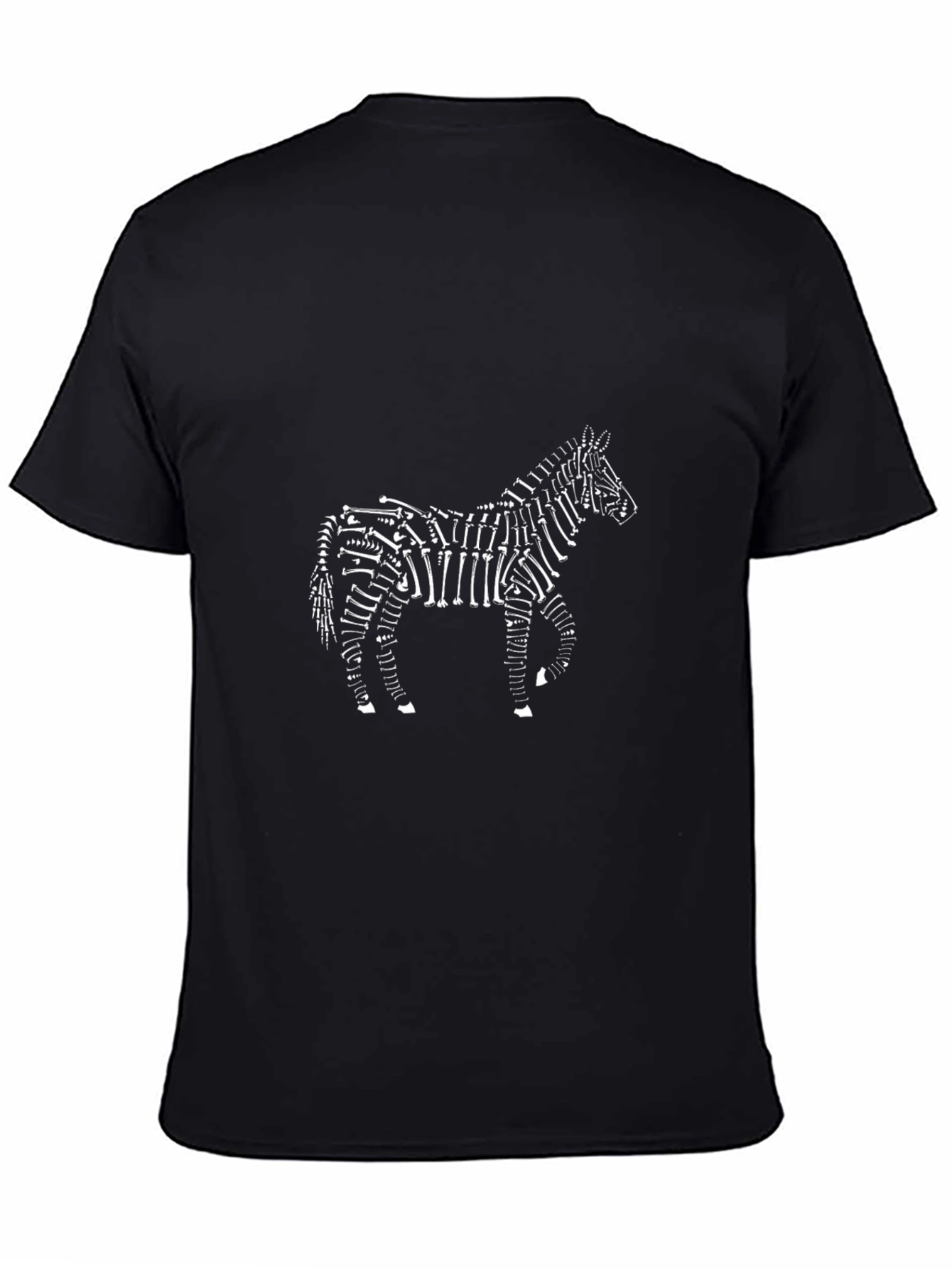 Black Zebra Skeleton Graphic Tee