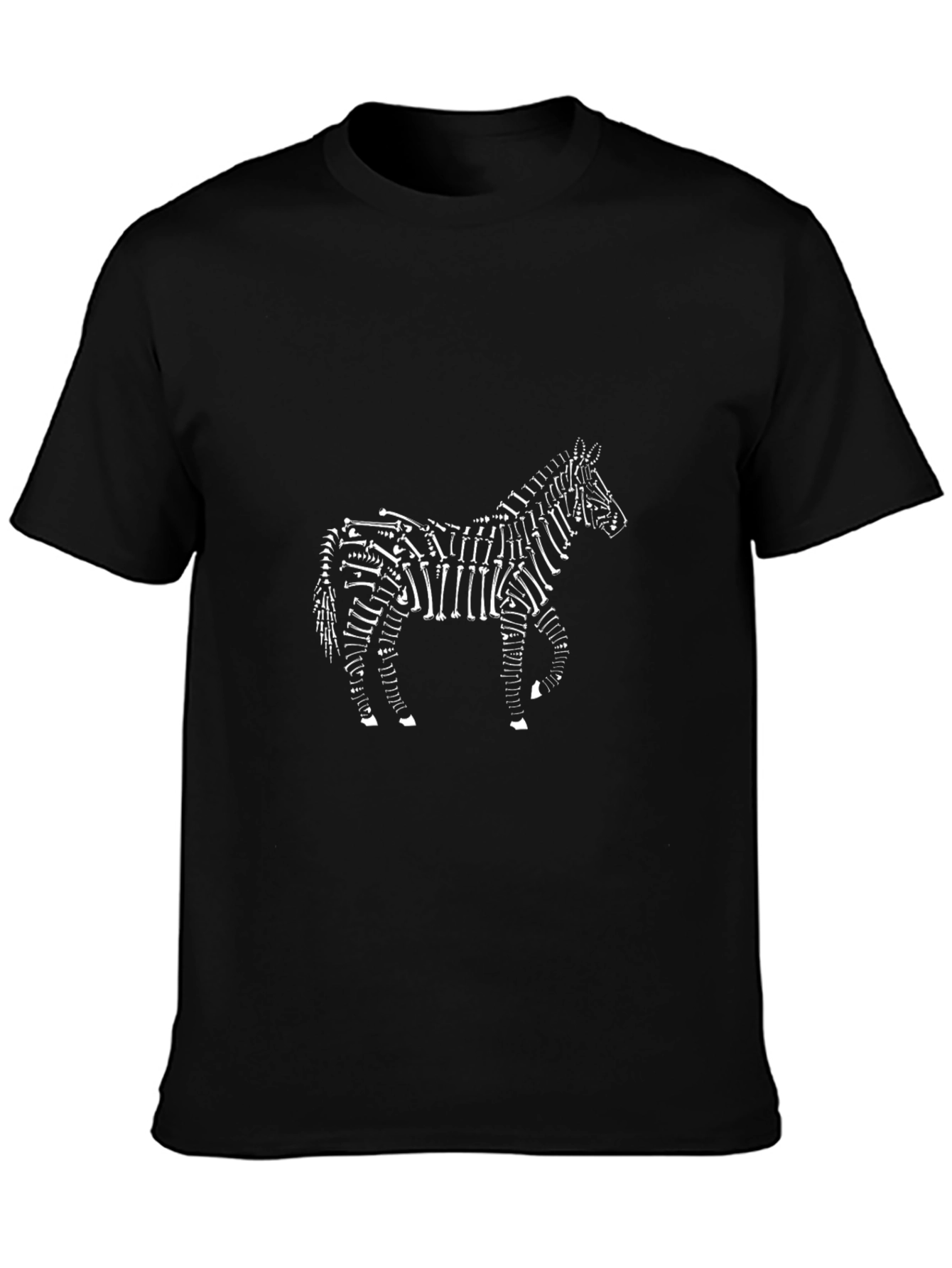 Black Zebra Skeleton Graphic Tee