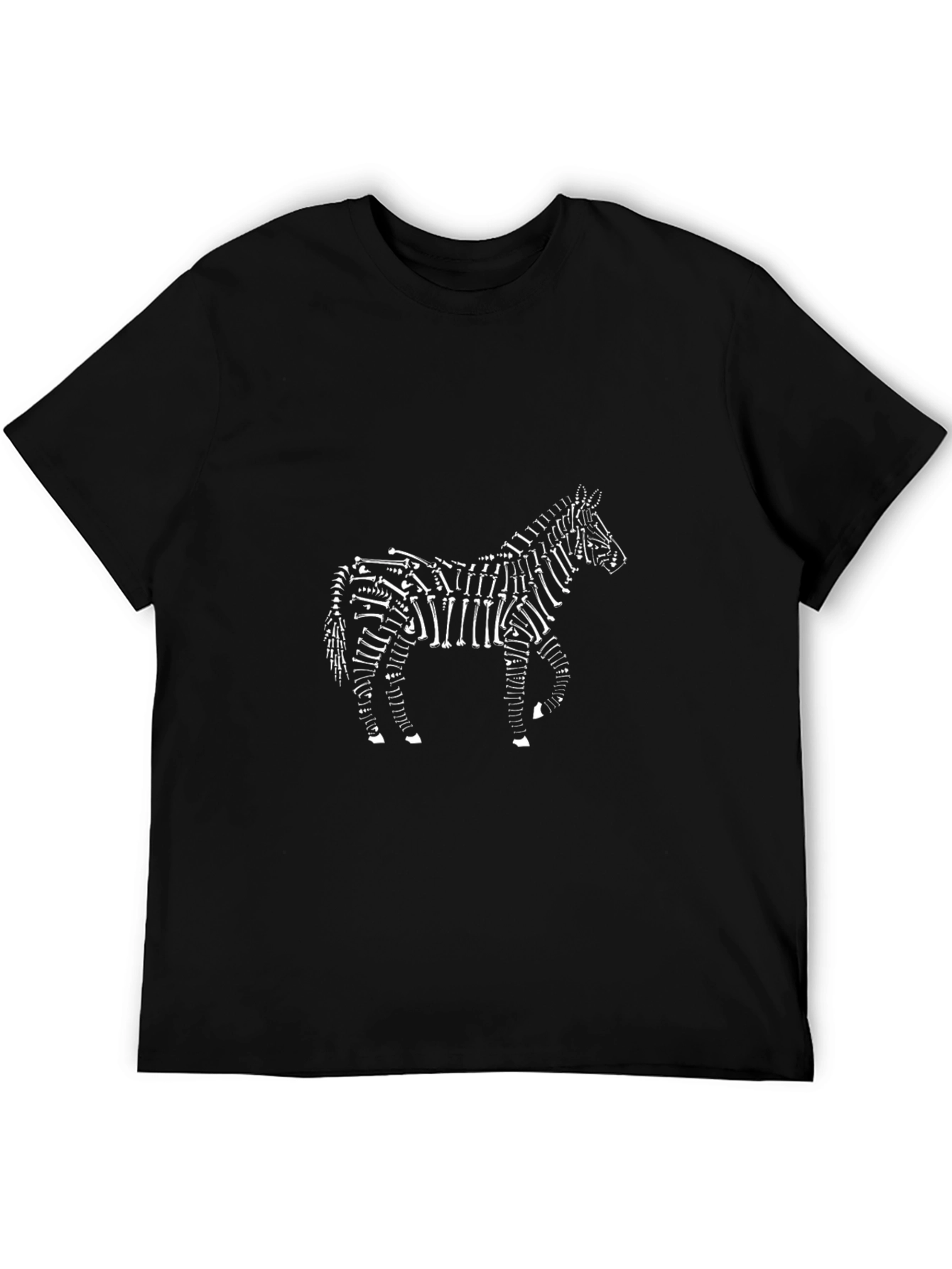 Black Zebra Skeleton Graphic Tee