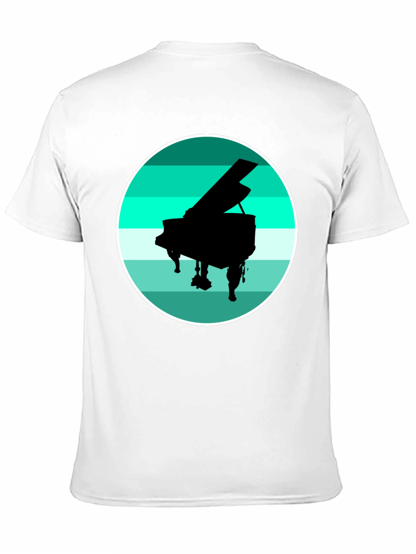 Piano Silhouette Graphic Tee - Black Cotton Blend