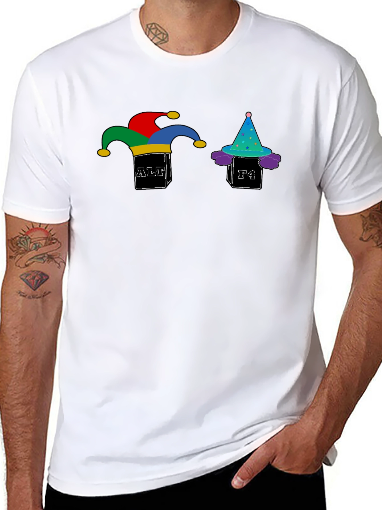 Alt+F4 Jester Graphic T-Shirt - Black