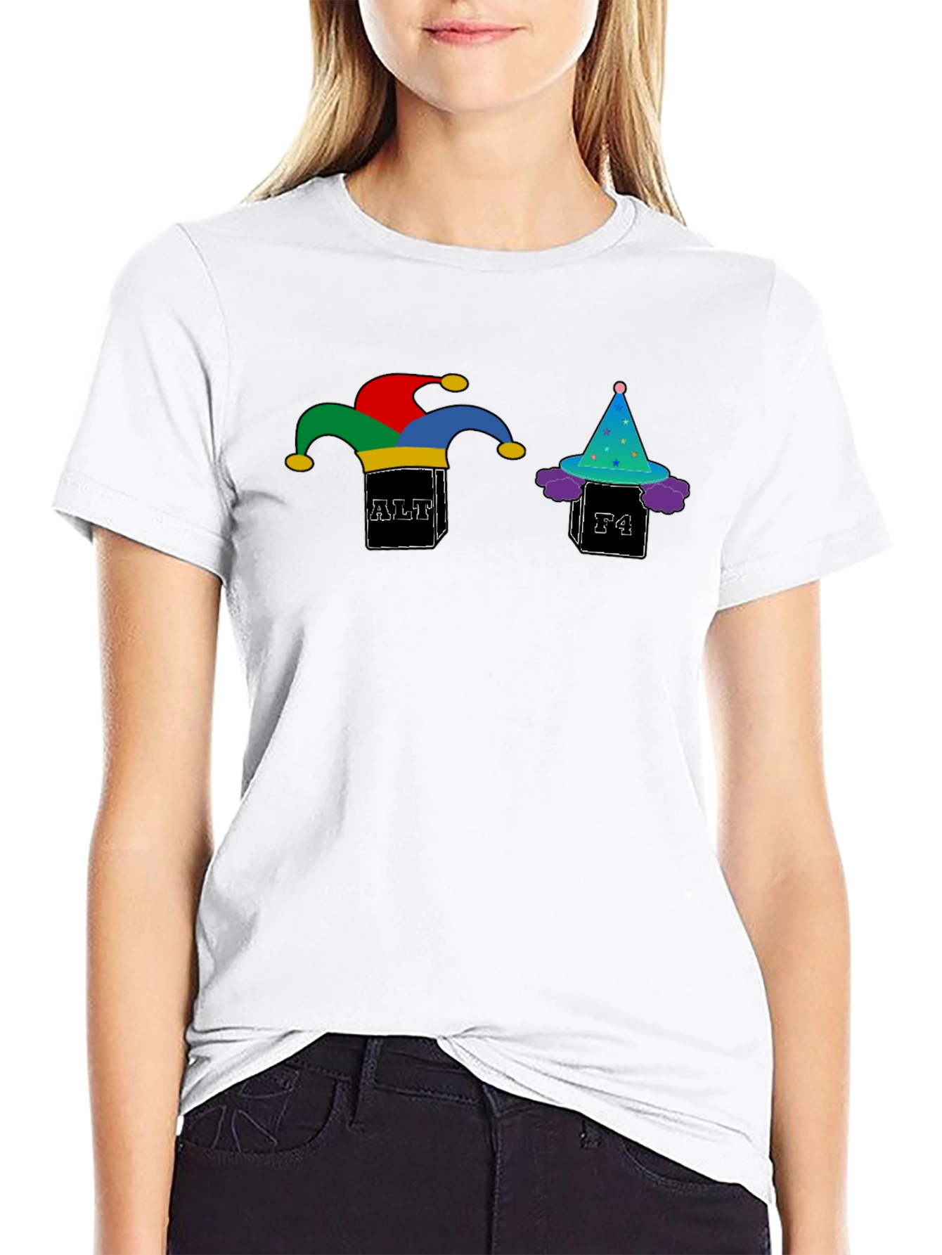 Alt+F4 Jester Graphic T-Shirt - Black