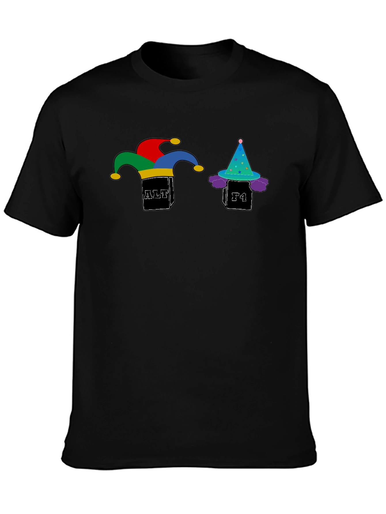 Alt+F4 Jester Graphic T-Shirt - Black