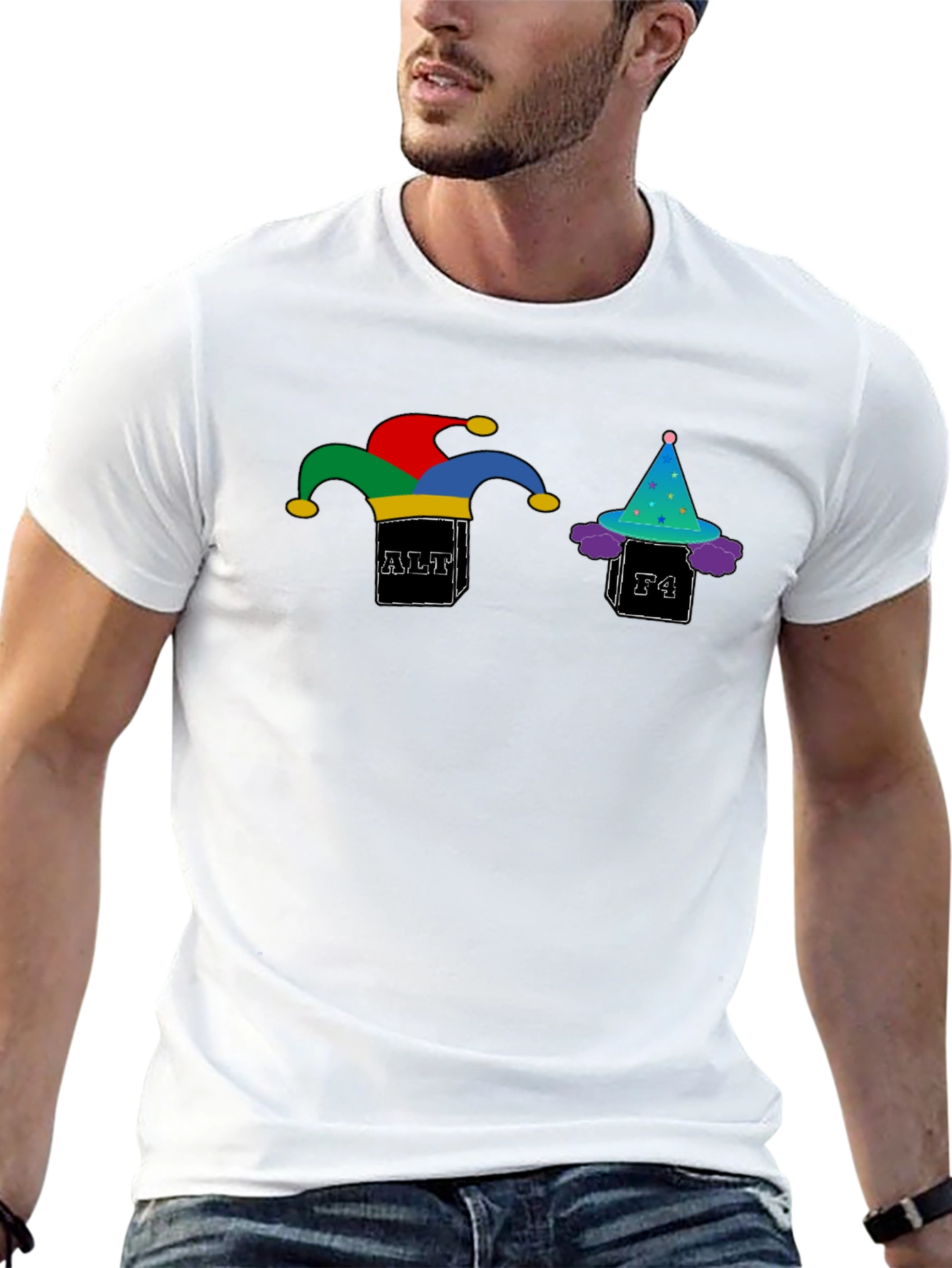 Alt+F4 Jester Graphic T-Shirt - Black