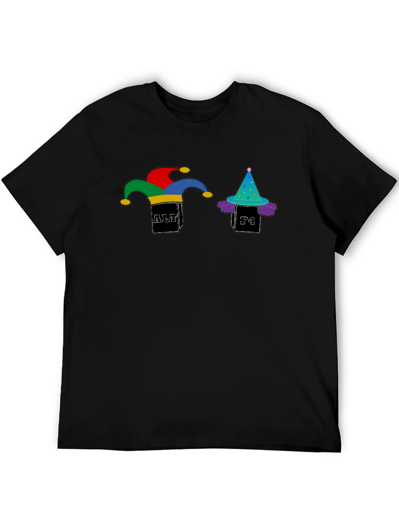 Alt+F4 Jester Graphic T-Shirt - Black