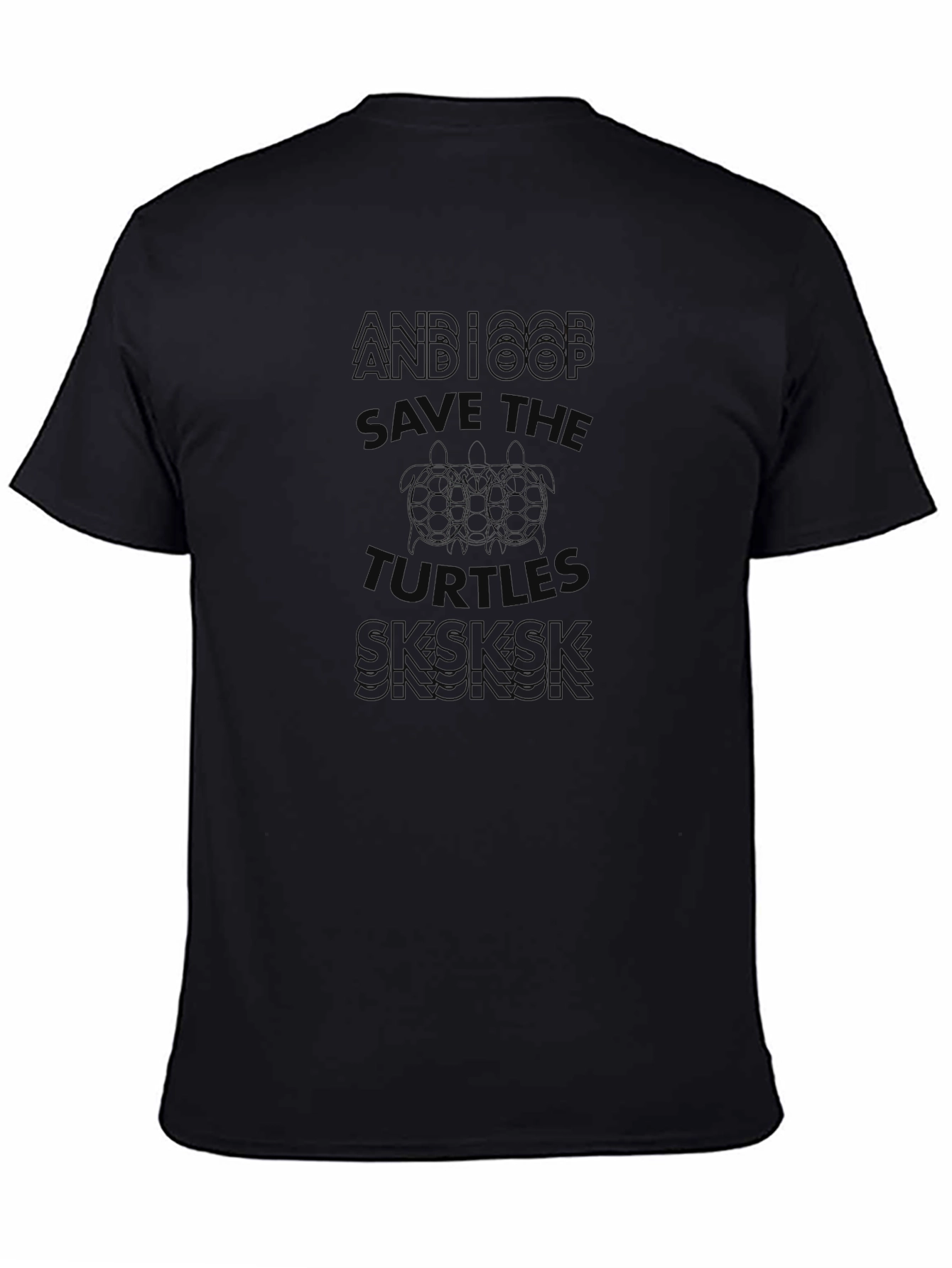 Save the Turtles Graphic T-Shirt - Black