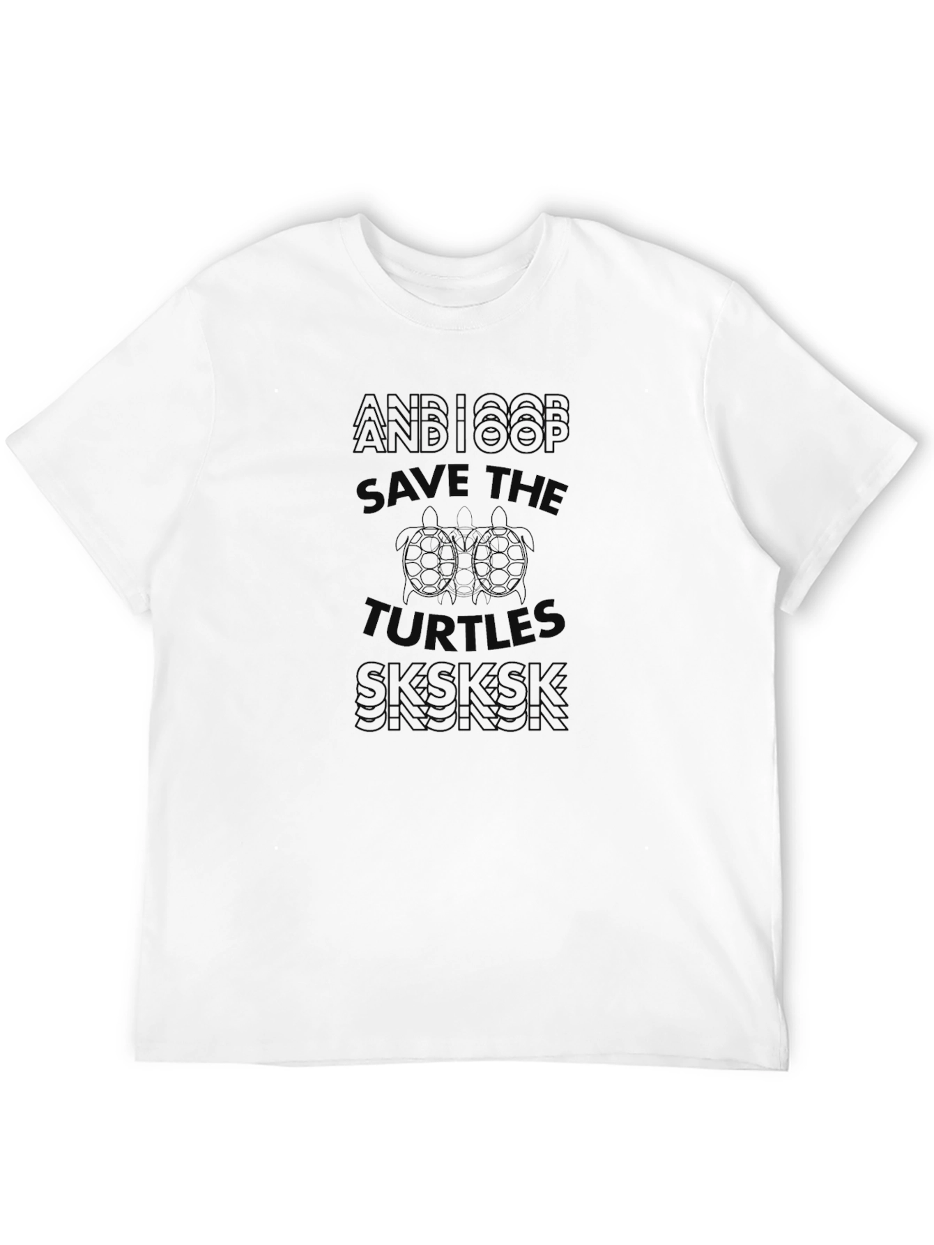 Save the Turtles Graphic T-Shirt - Black
